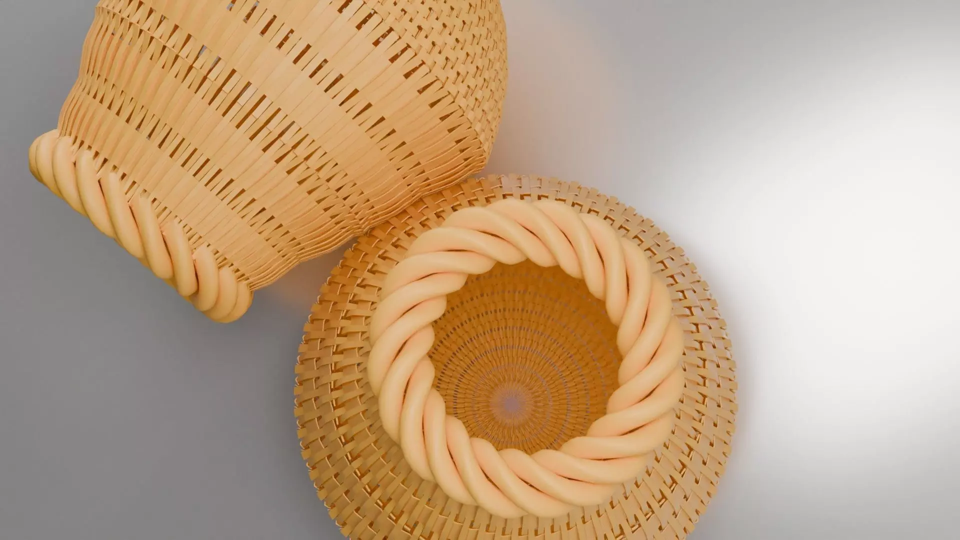 Wiker basket 3d model Low-poly 3D model_4