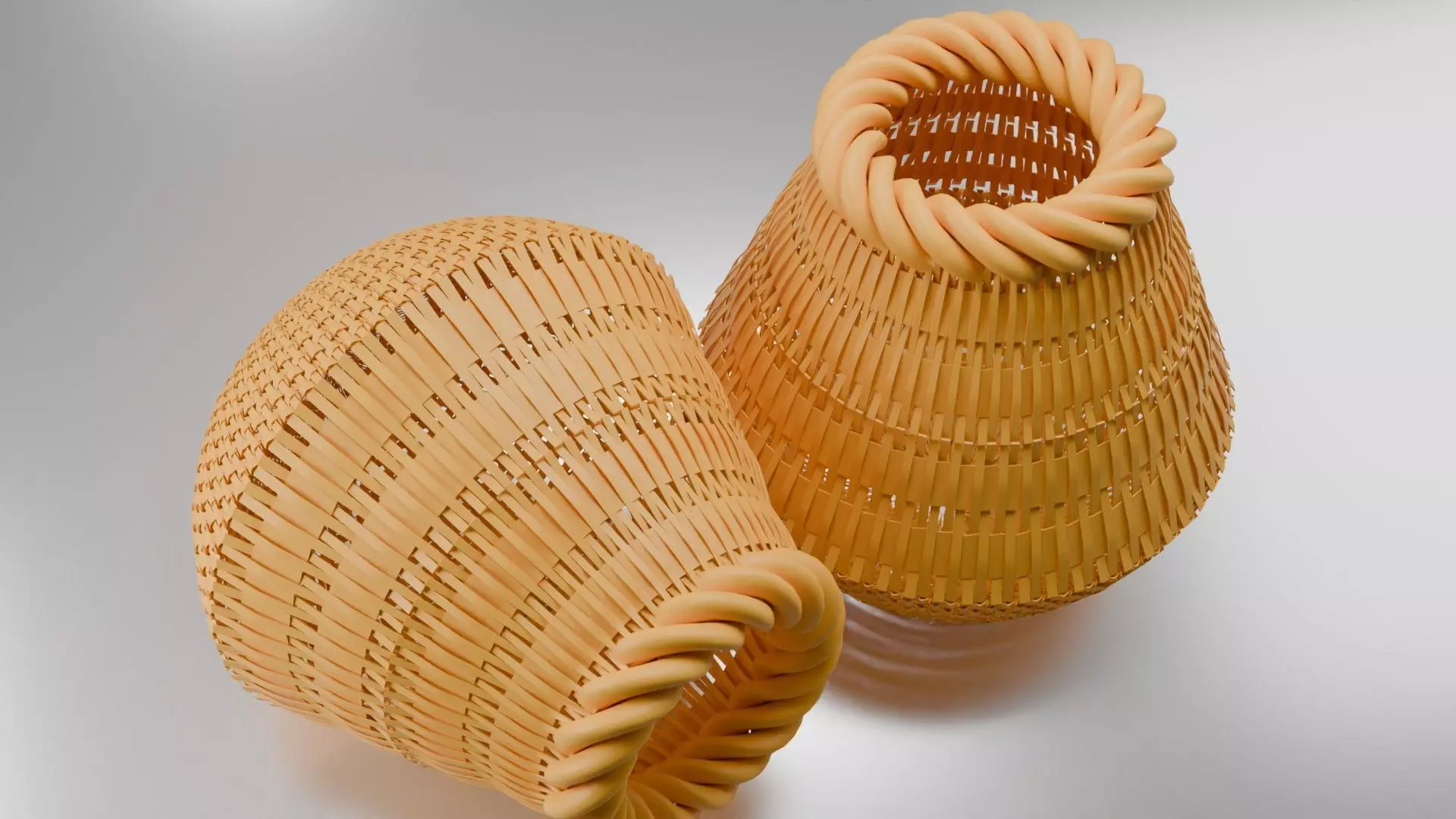 Wiker basket 3d model Low-poly 3D model_2