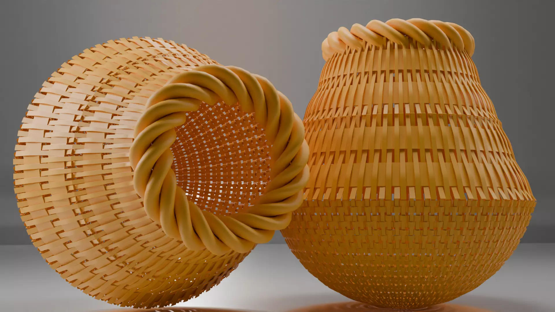 Wiker basket 3d model Low-poly 3D model_5