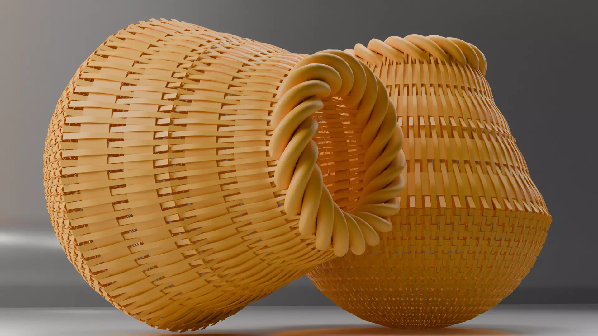 Wiker basket 3d model Low-poly 3D model_6