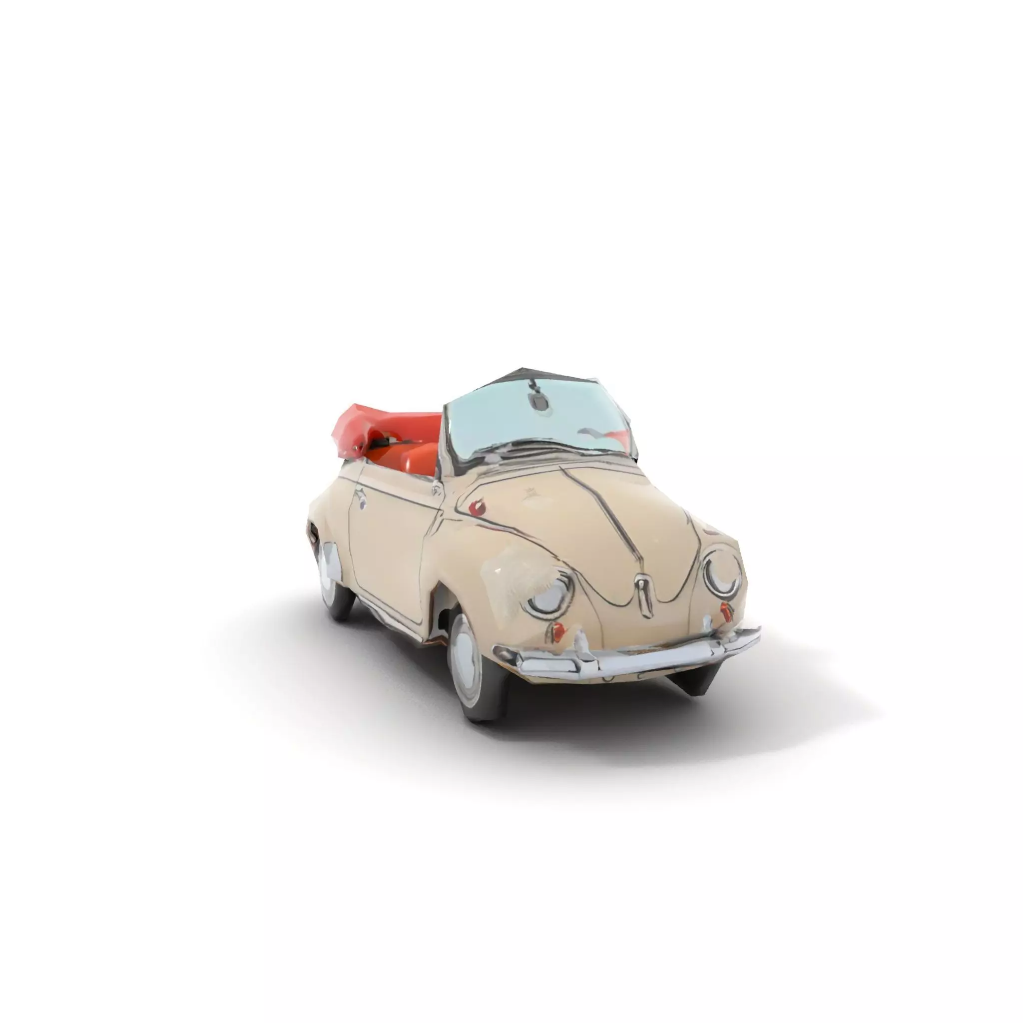 Retro Convertible Car model pack Low-poly 3D model_10