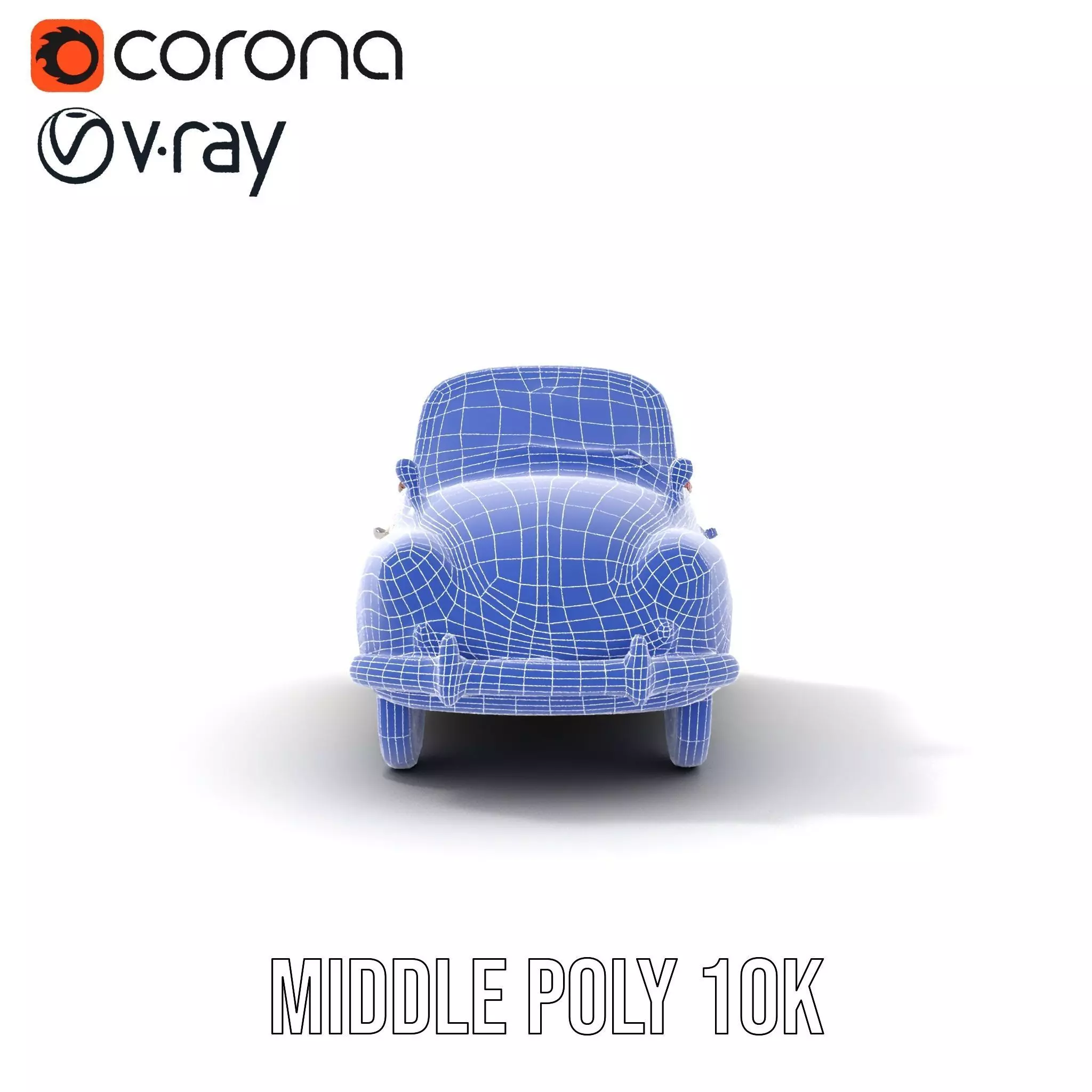 Retro Convertible Car model pack Low-poly 3D model_30