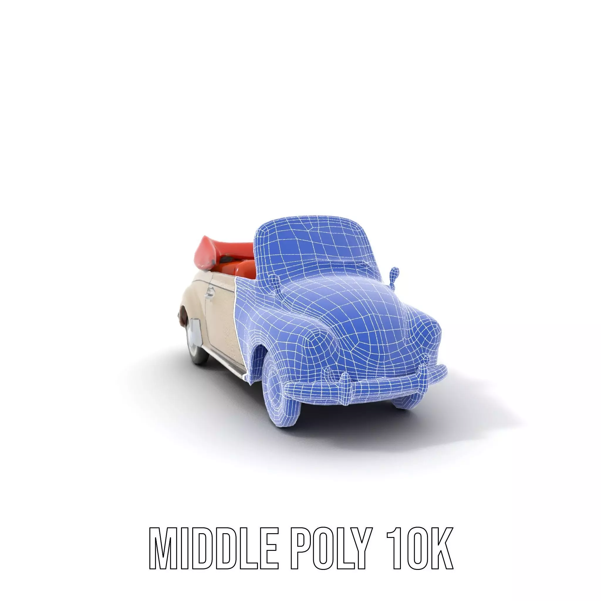 Retro Convertible Car model pack Low-poly 3D model_6