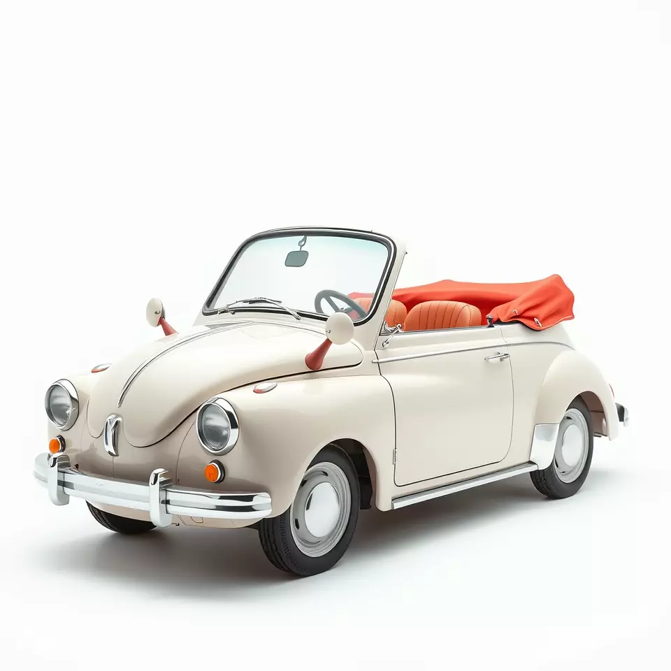 Retro Convertible Car model pack Low-poly 3D model_3
