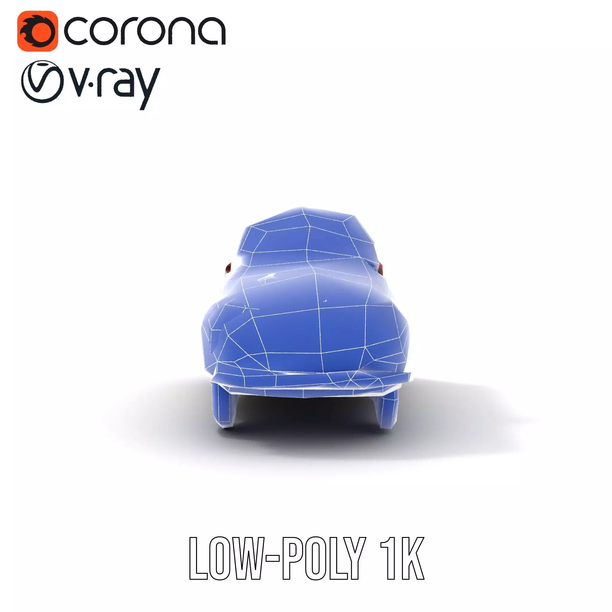 Retro Convertible Car model pack Low-poly 3D model_21