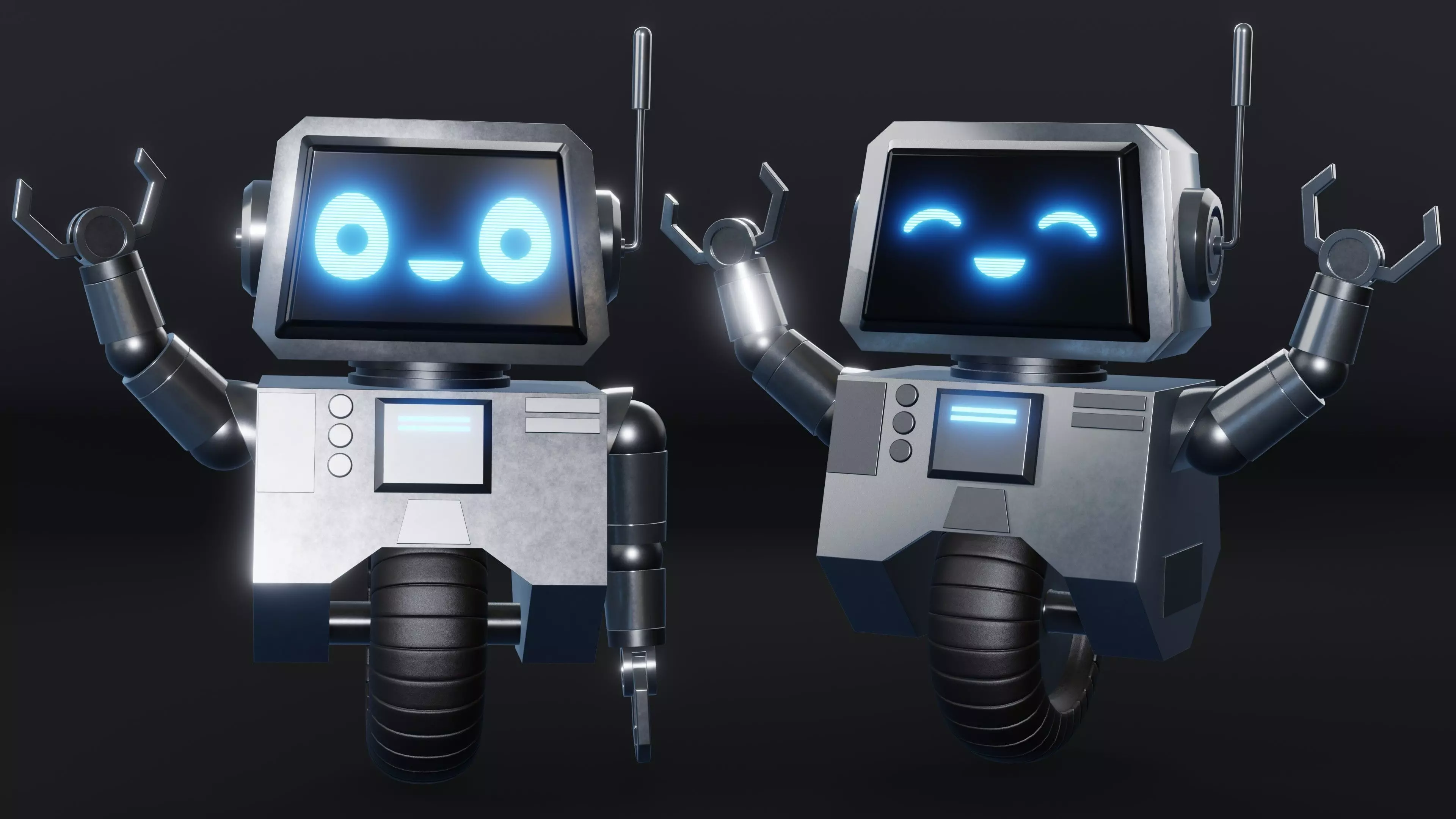 Cute Robot Character - Blender 3D model_0