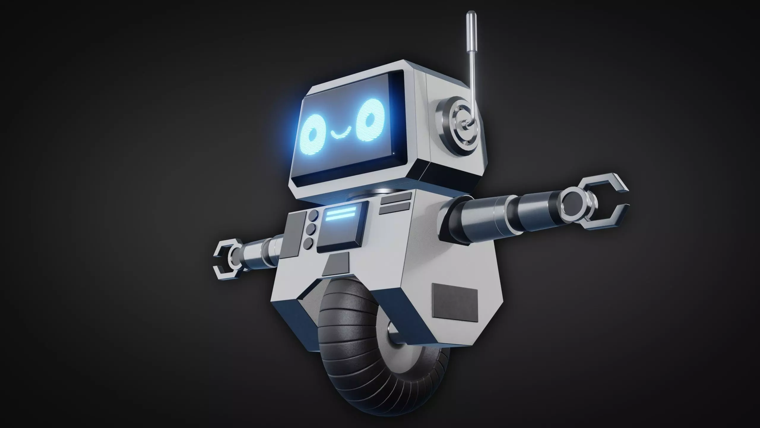 Cute Robot Character - Blender 3D model_14