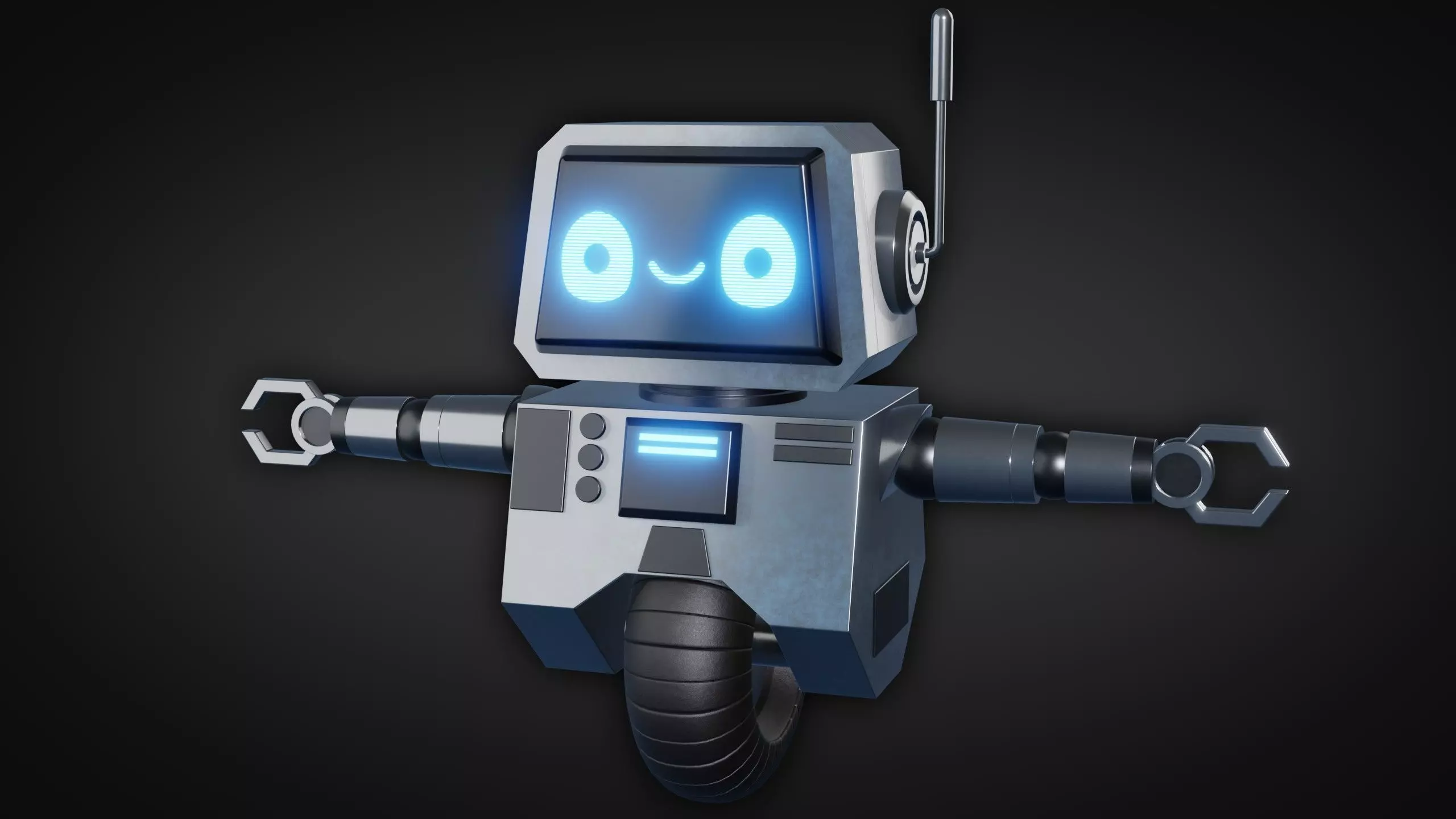 Cute Robot Character - Blender 3D model_6