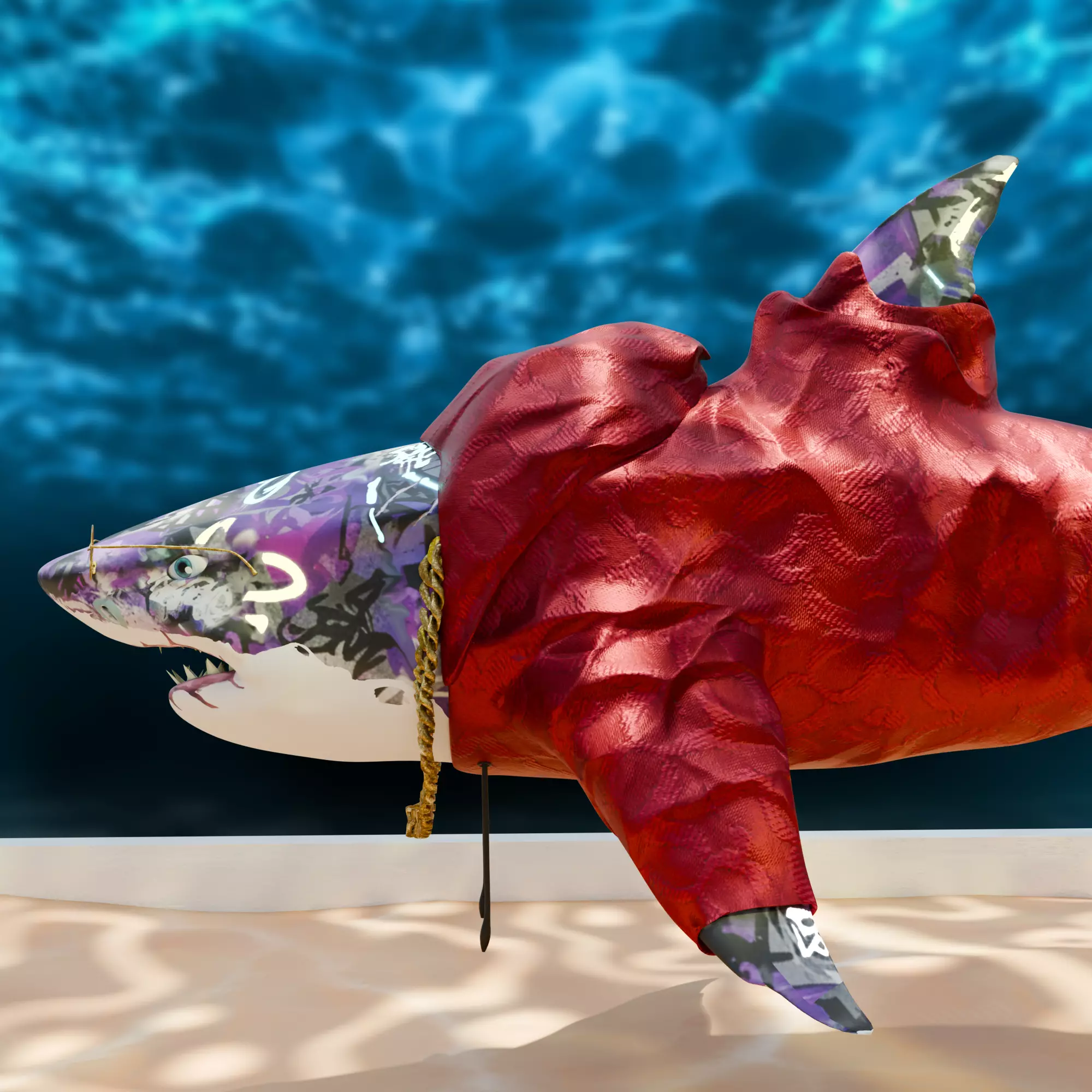 Gangster Shark Low-poly 3D model_4