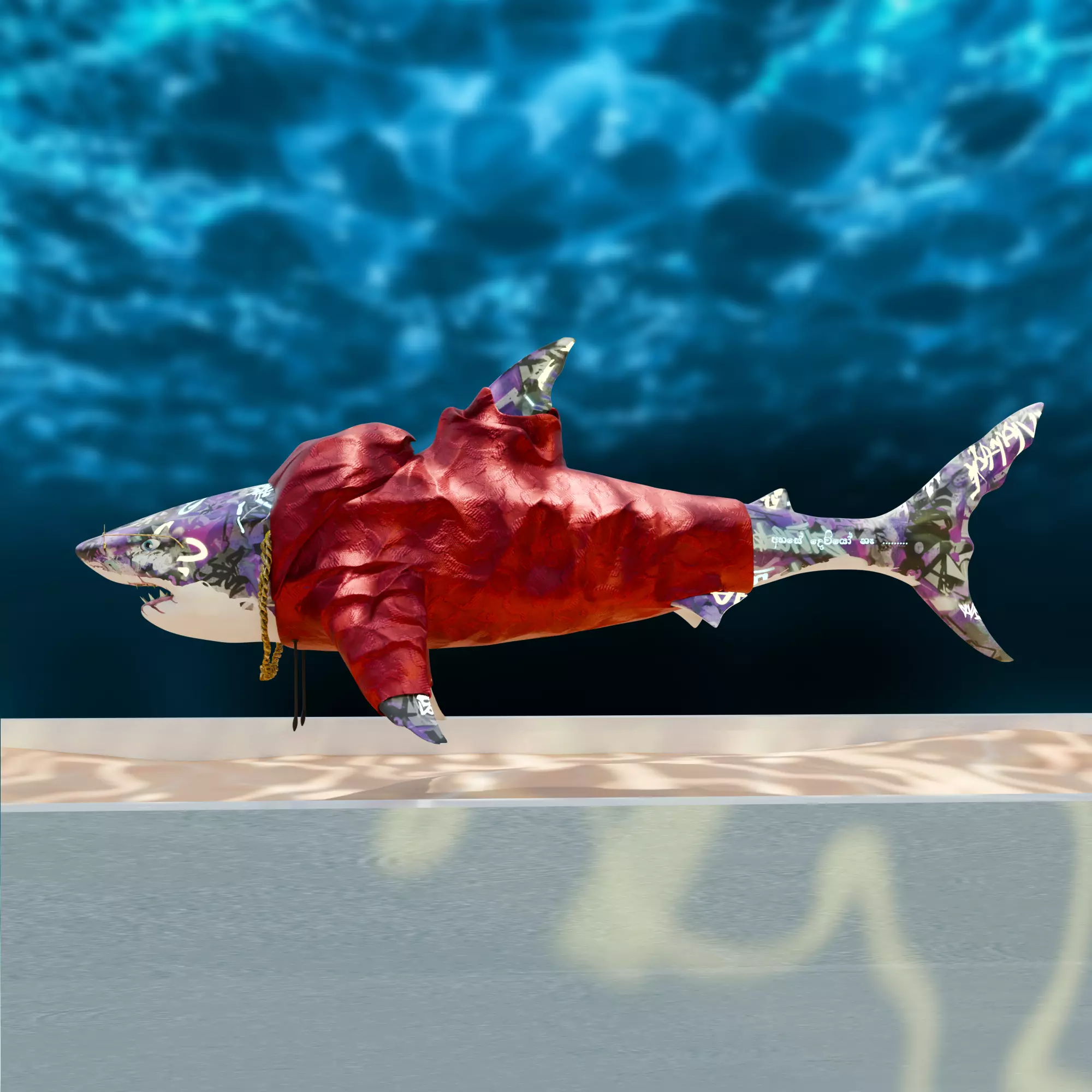 Gangster Shark Low-poly 3D model_5