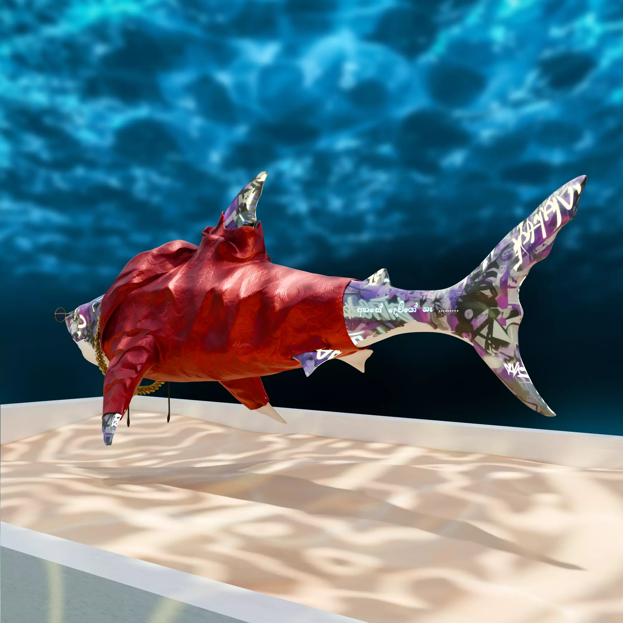 Gangster Shark Low-poly 3D model_2