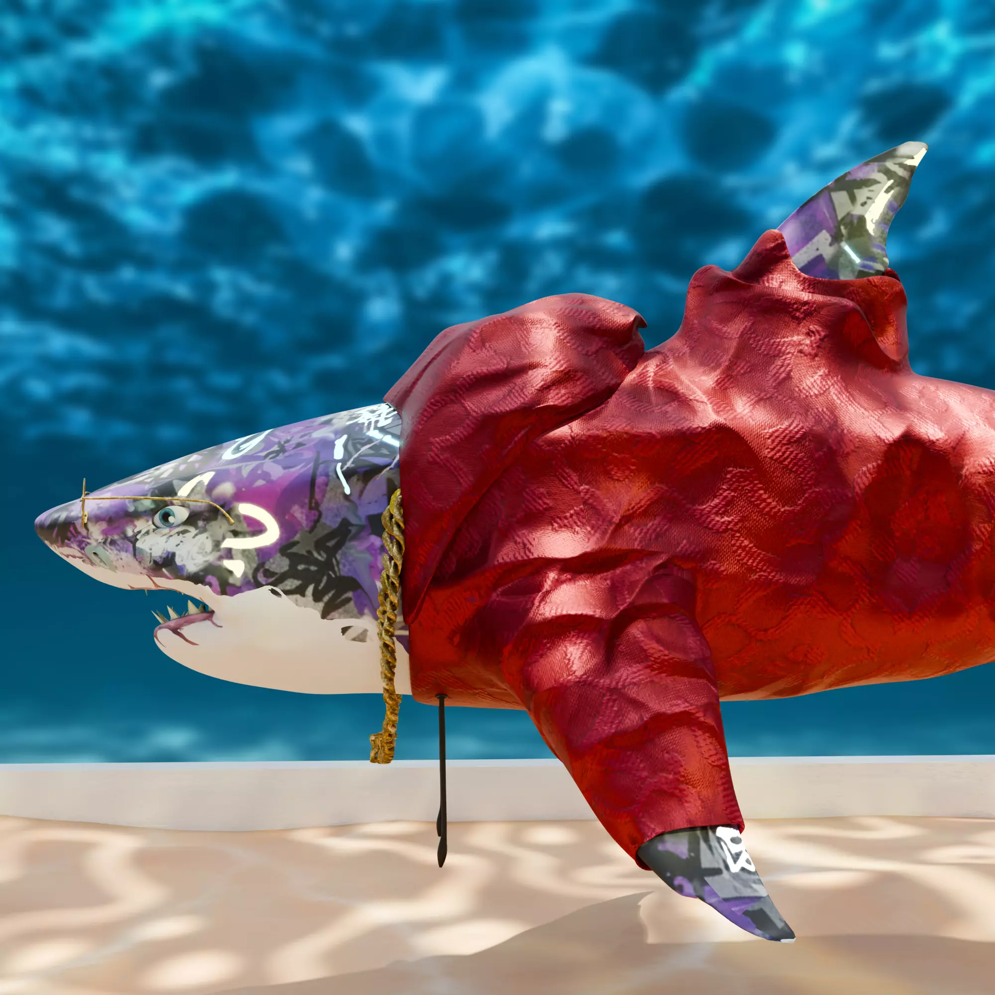 Gangster Shark Low-poly 3D model_1
