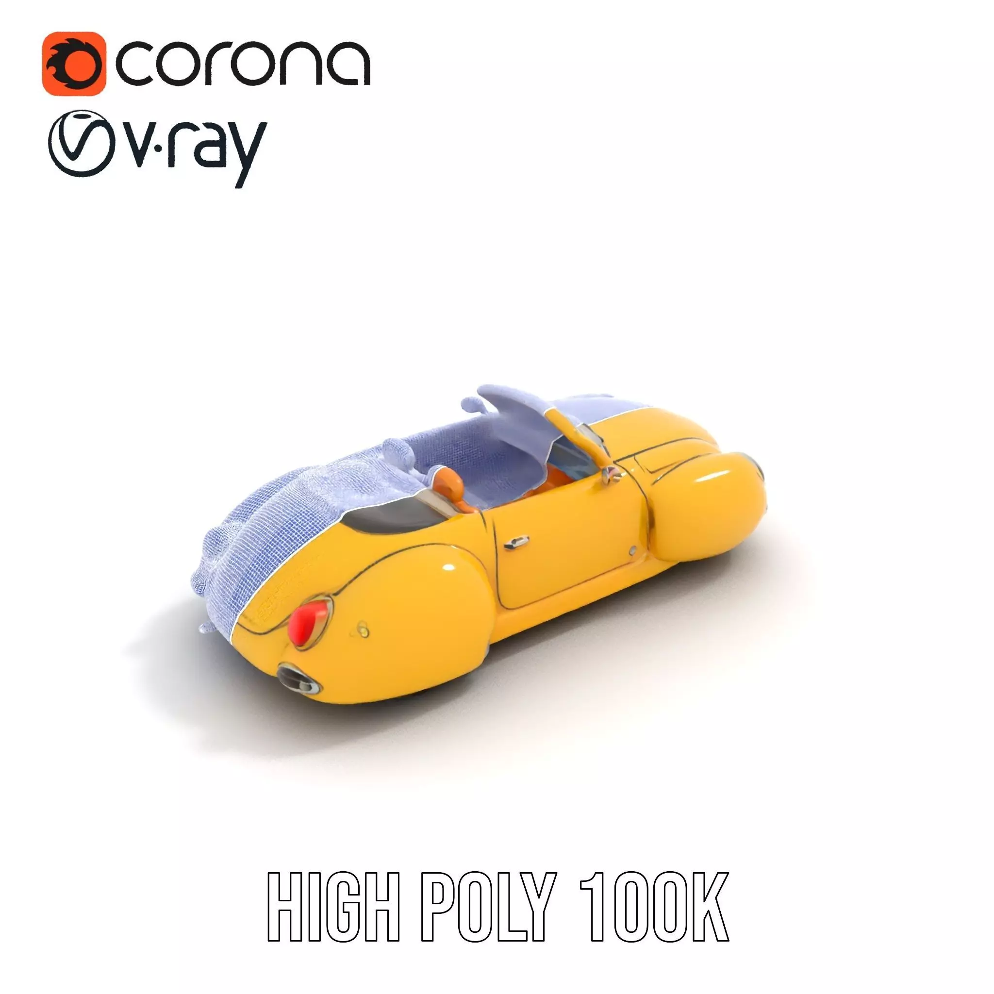 Sunny Retro Convertible model pack Low-poly 3D model_26