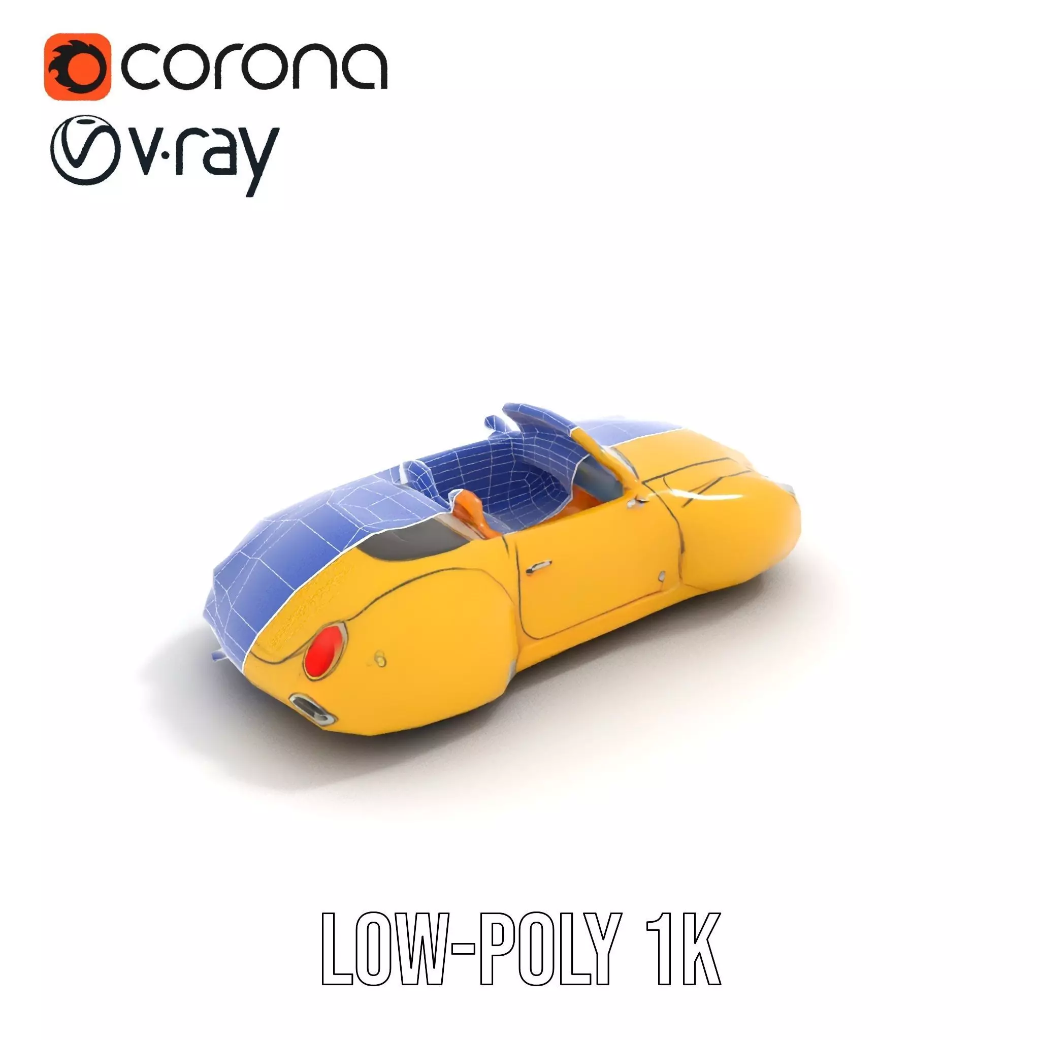 Sunny Retro Convertible model pack Low-poly 3D model_25