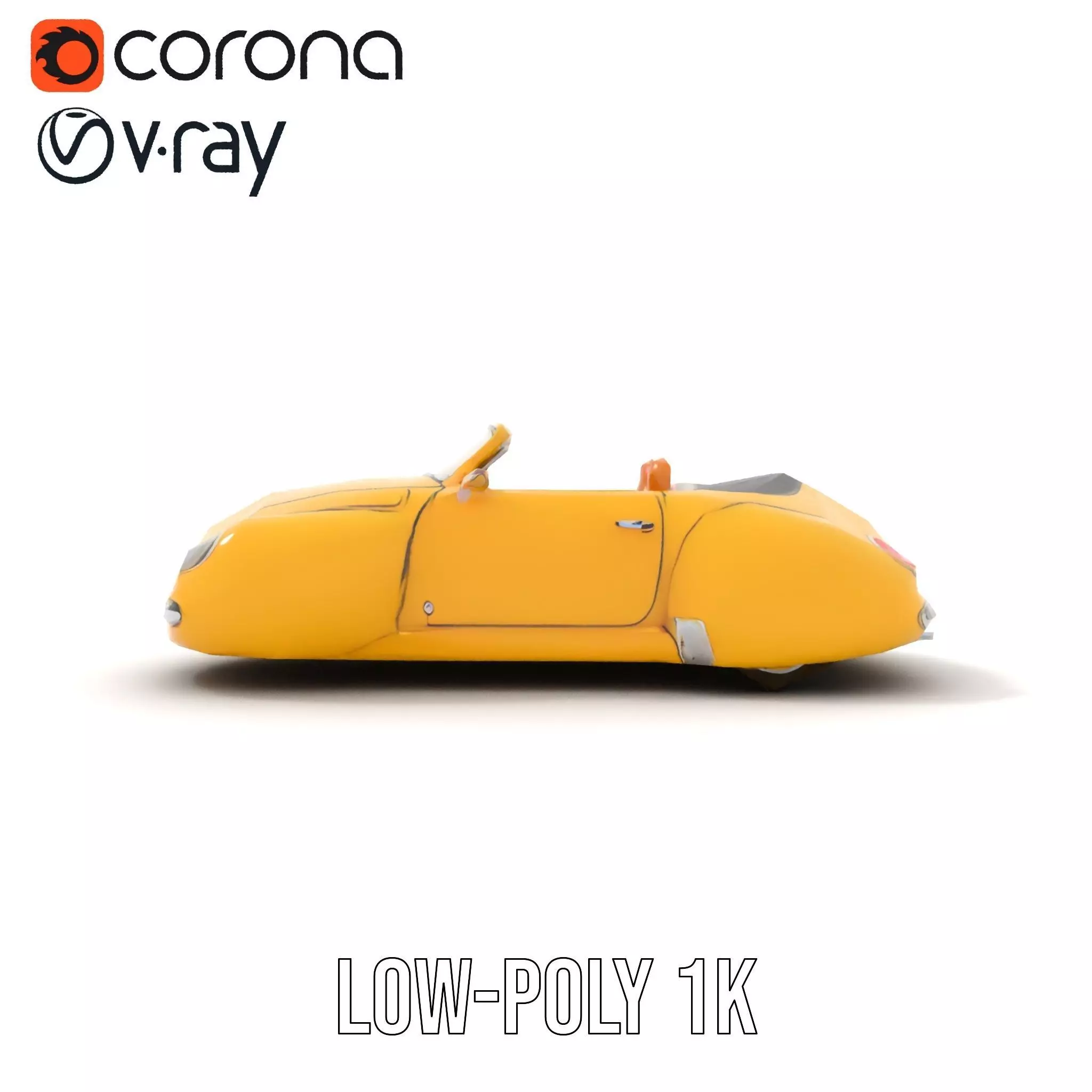 Sunny Retro Convertible model pack Low-poly 3D model_12