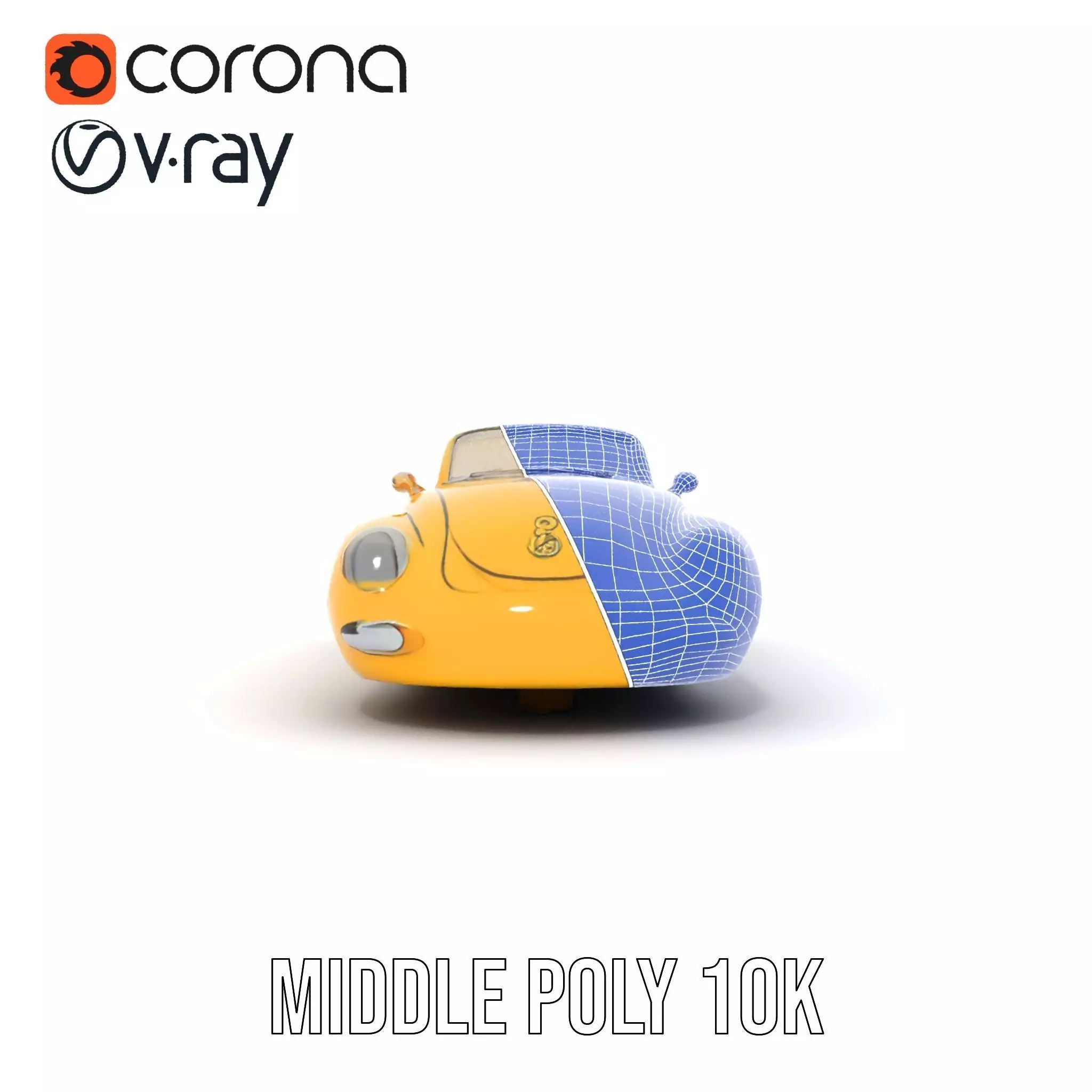 Sunny Retro Convertible model pack Low-poly 3D model_11