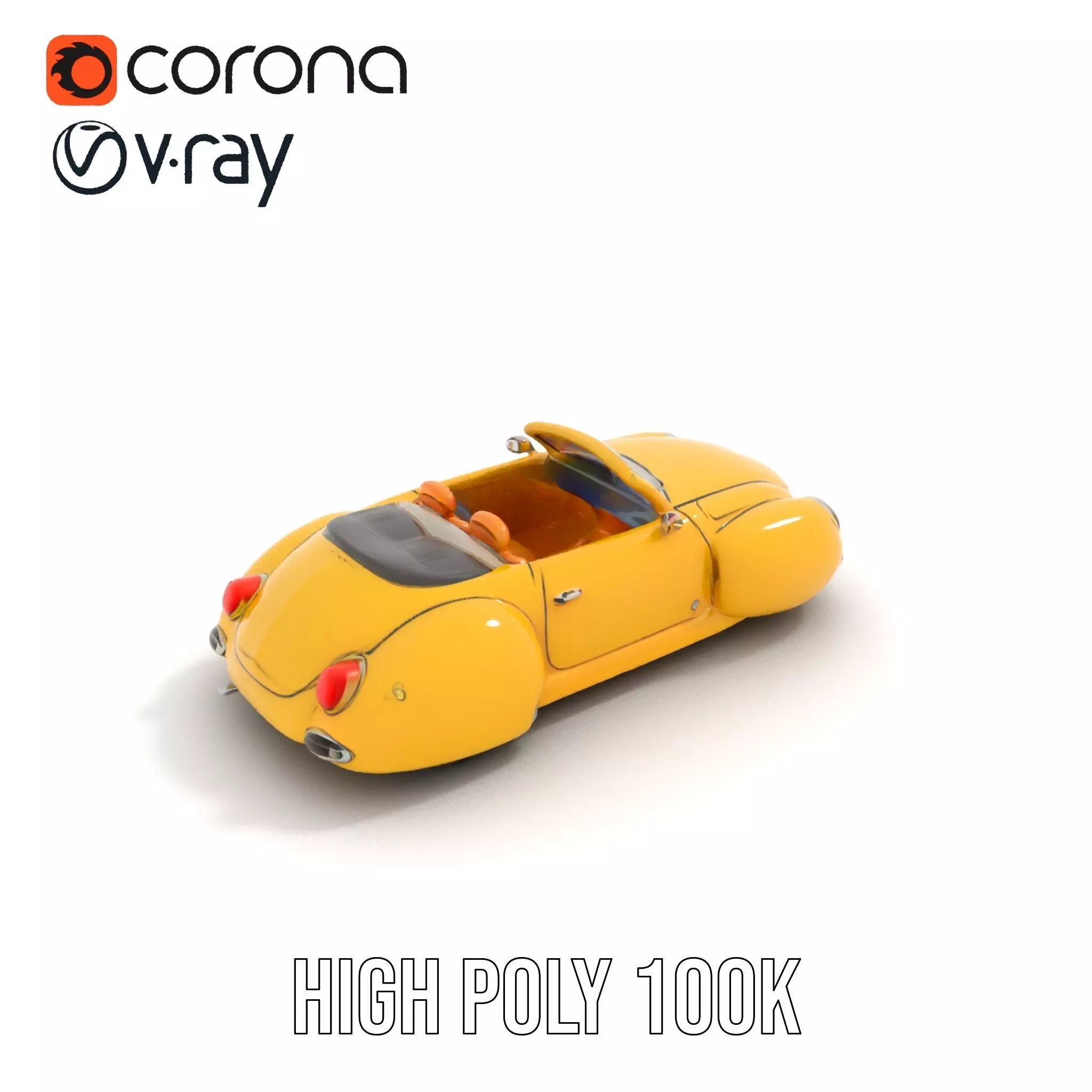 Sunny Retro Convertible model pack Low-poly 3D model_20