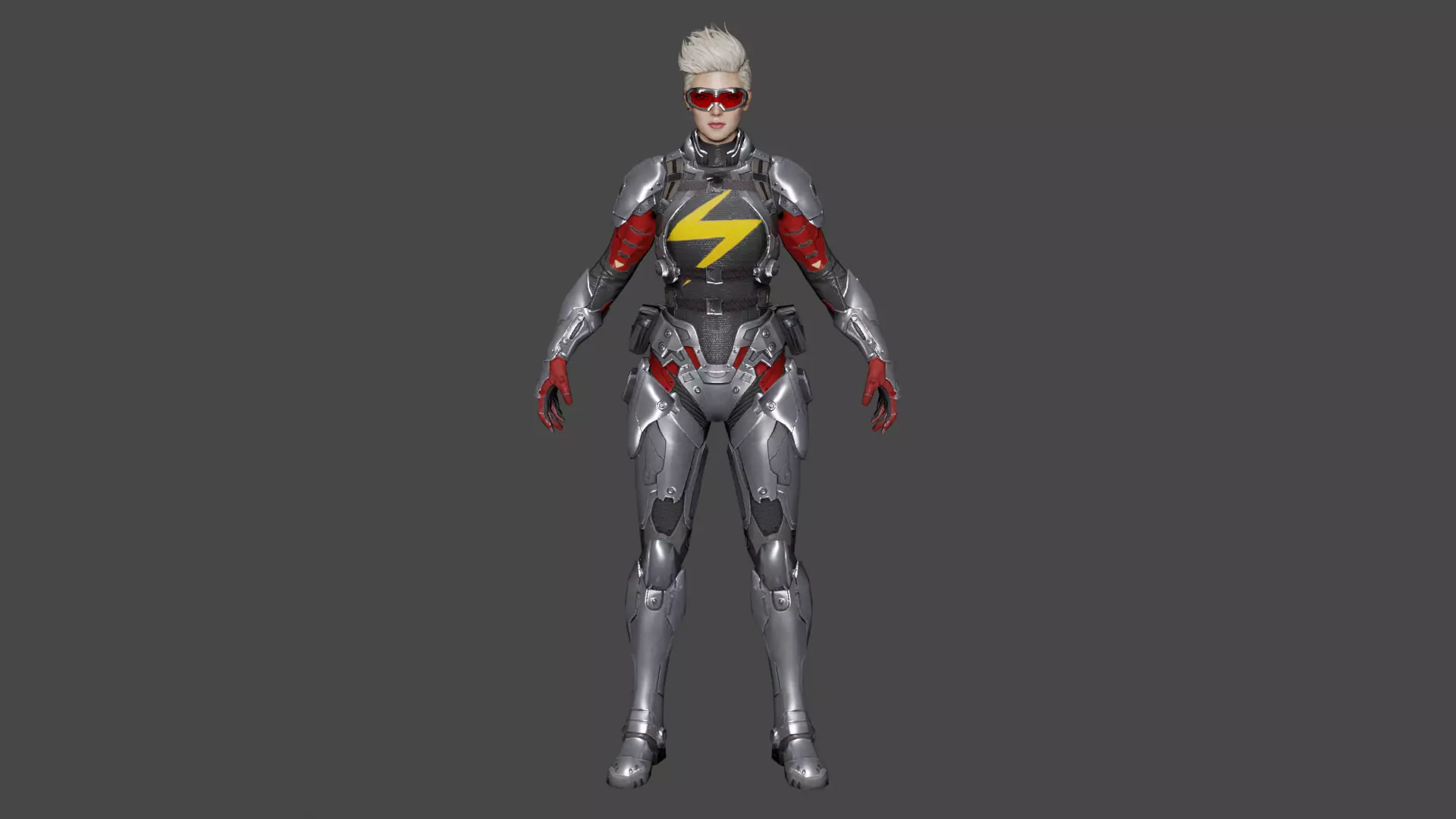 Secret Wars Captain Marvel Low-poly 3D model_0