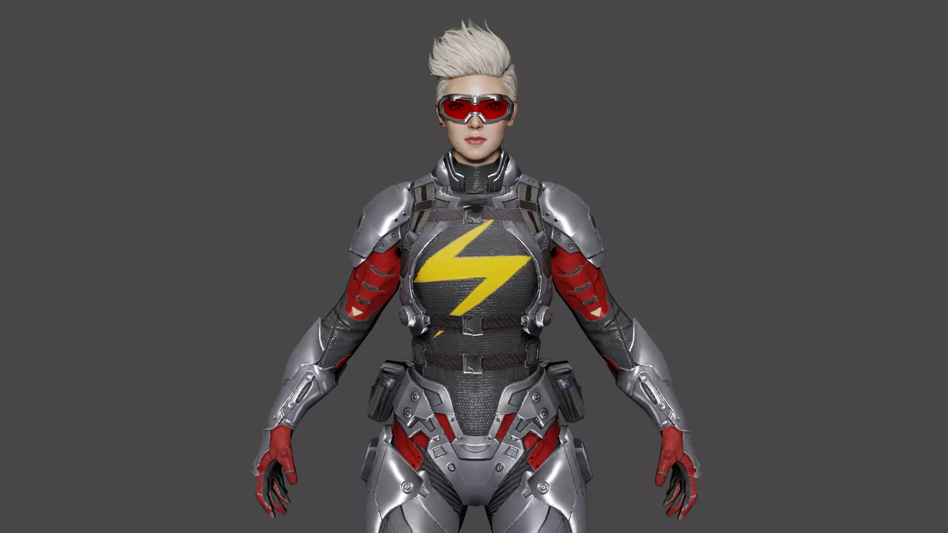 Secret Wars Captain Marvel Low-poly 3D model_1
