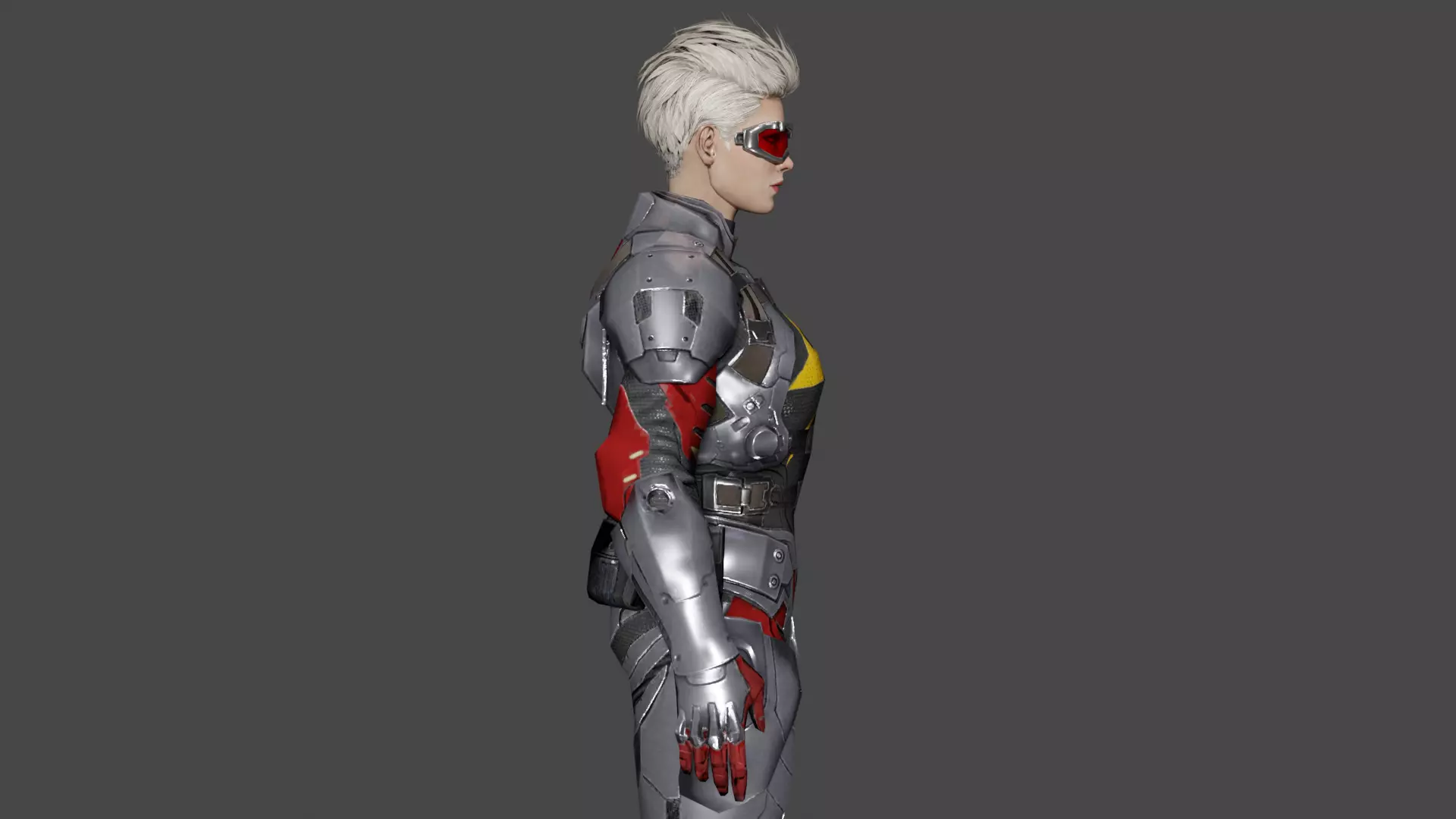 Secret Wars Captain Marvel Low-poly 3D model_3
