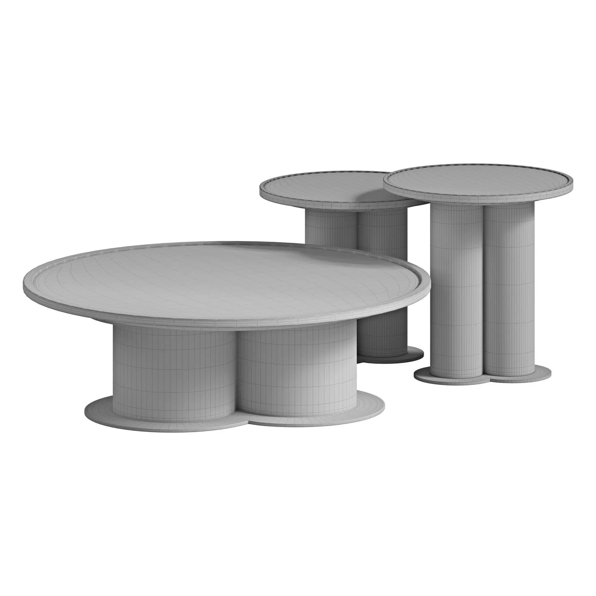 Trio Coffee Table 3D model_9