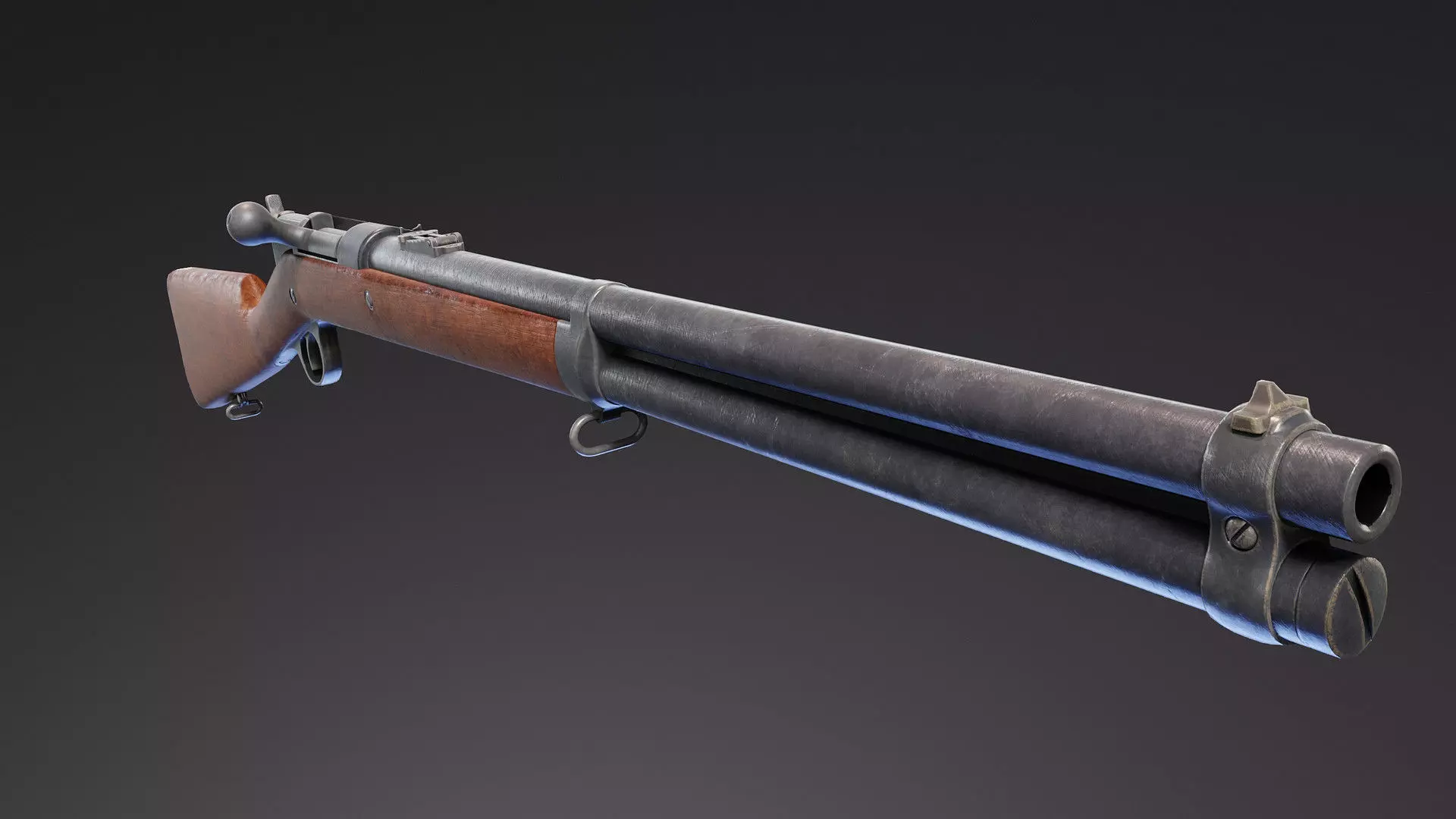 Remington Keene 1878 Carbine Low-poly 3D model_7