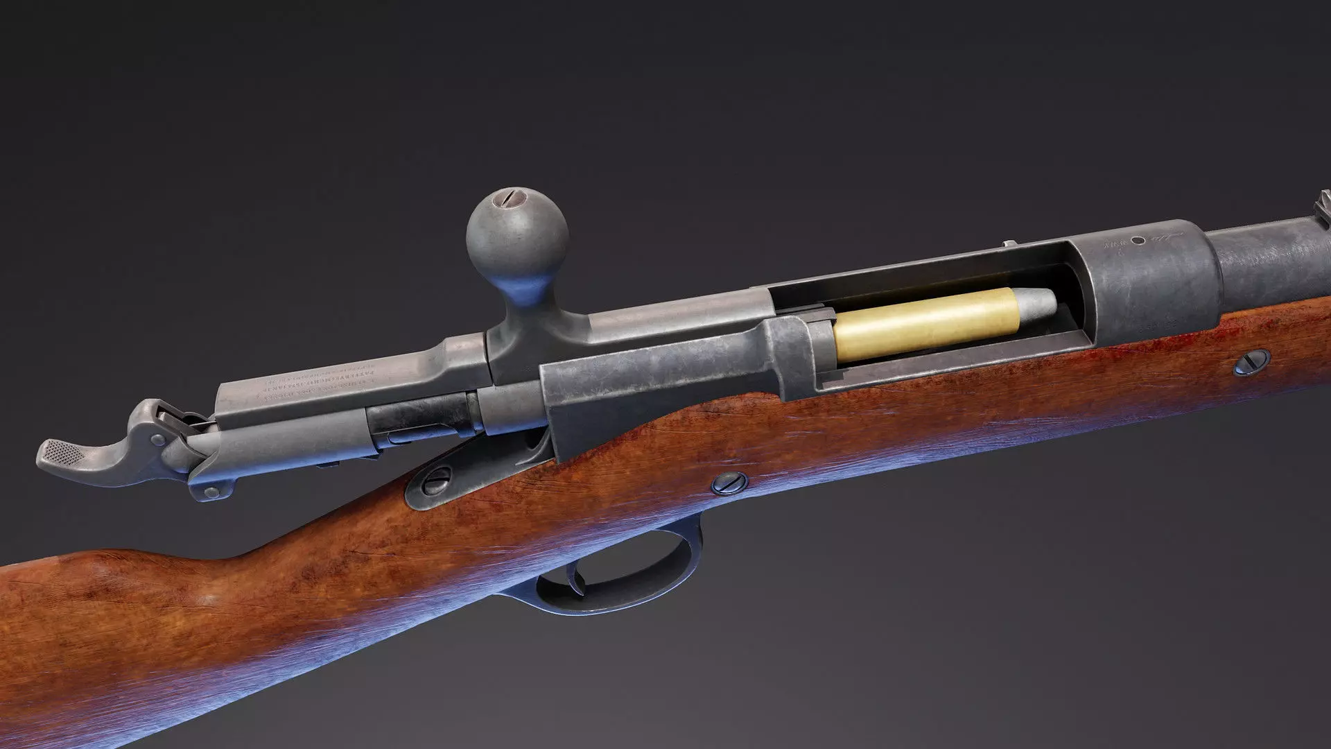 Remington Keene 1878 Carbine Low-poly 3D model_6