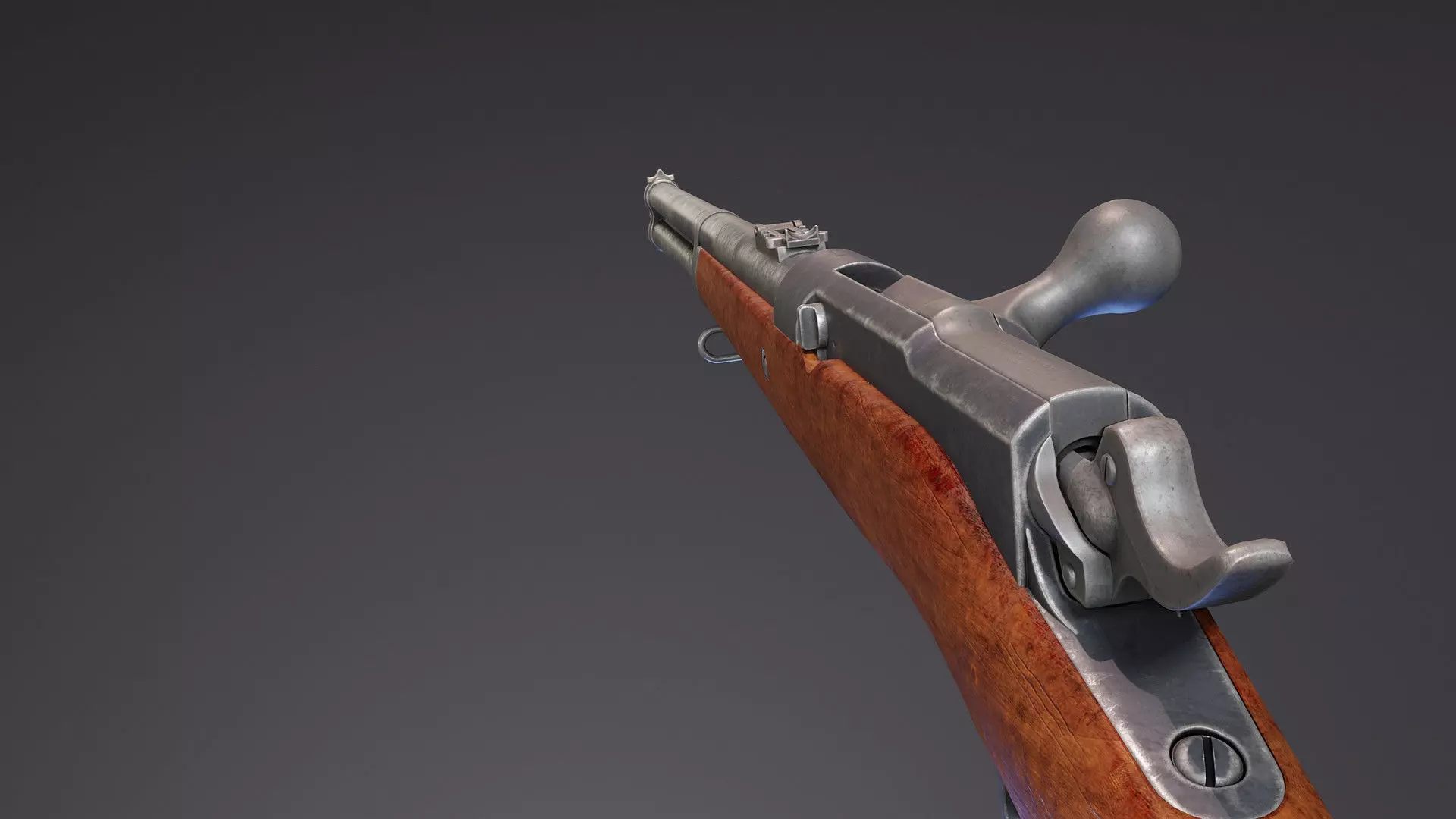 Remington Keene 1878 Carbine Low-poly 3D model_4