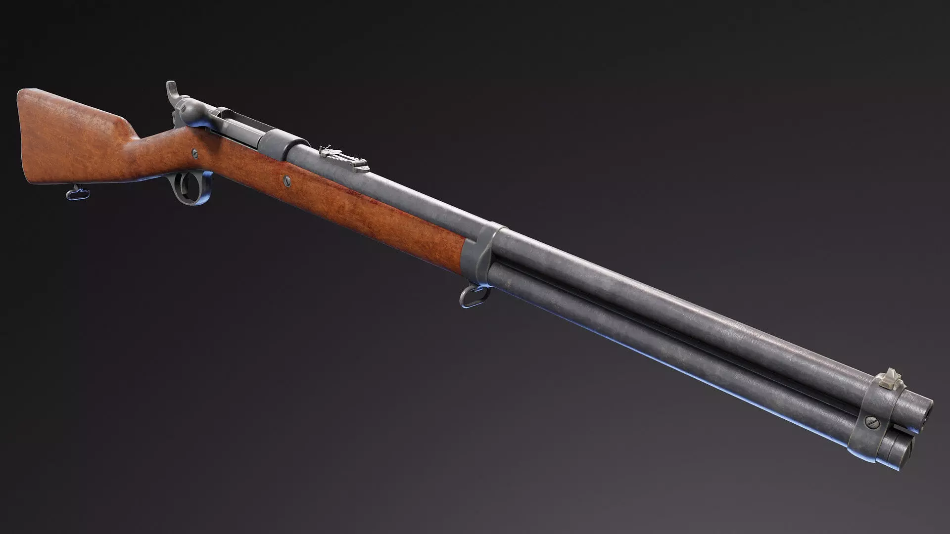Remington Keene 1878 Carbine Low-poly 3D model_2