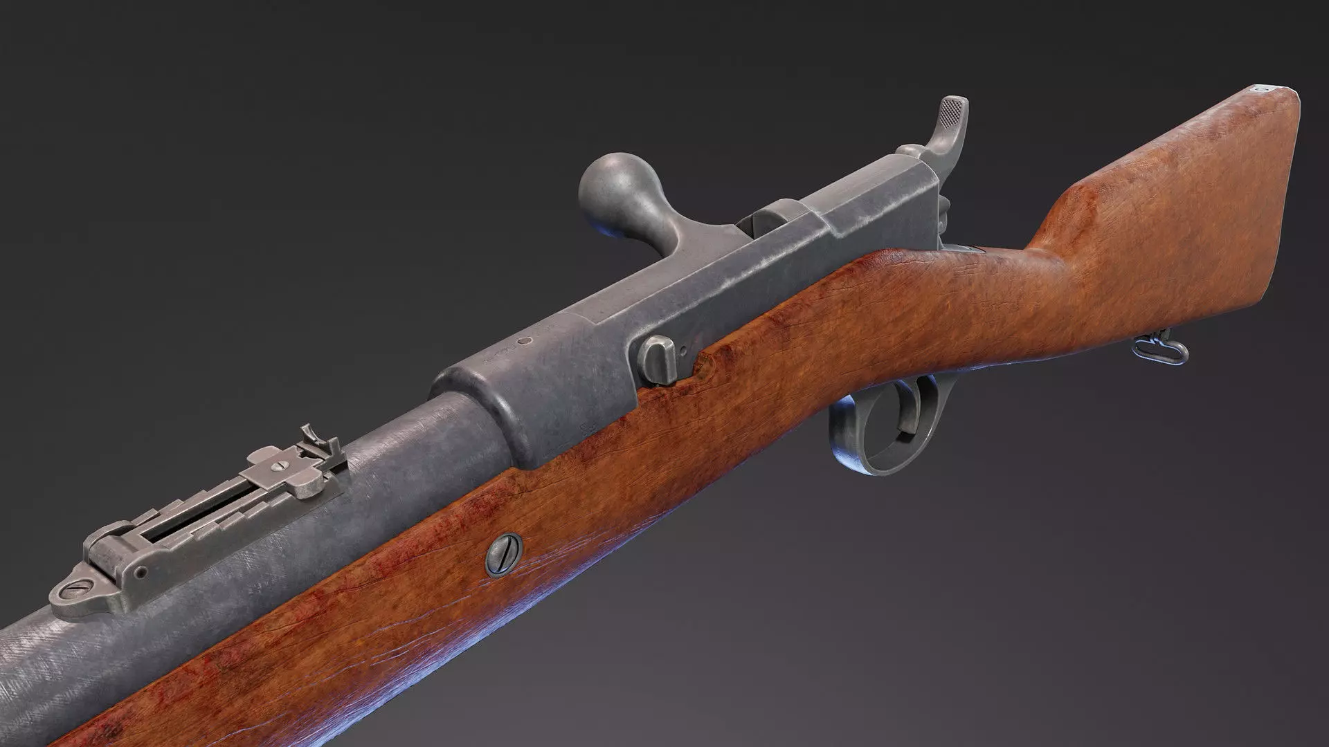 Remington Keene 1878 Carbine Low-poly 3D model_5