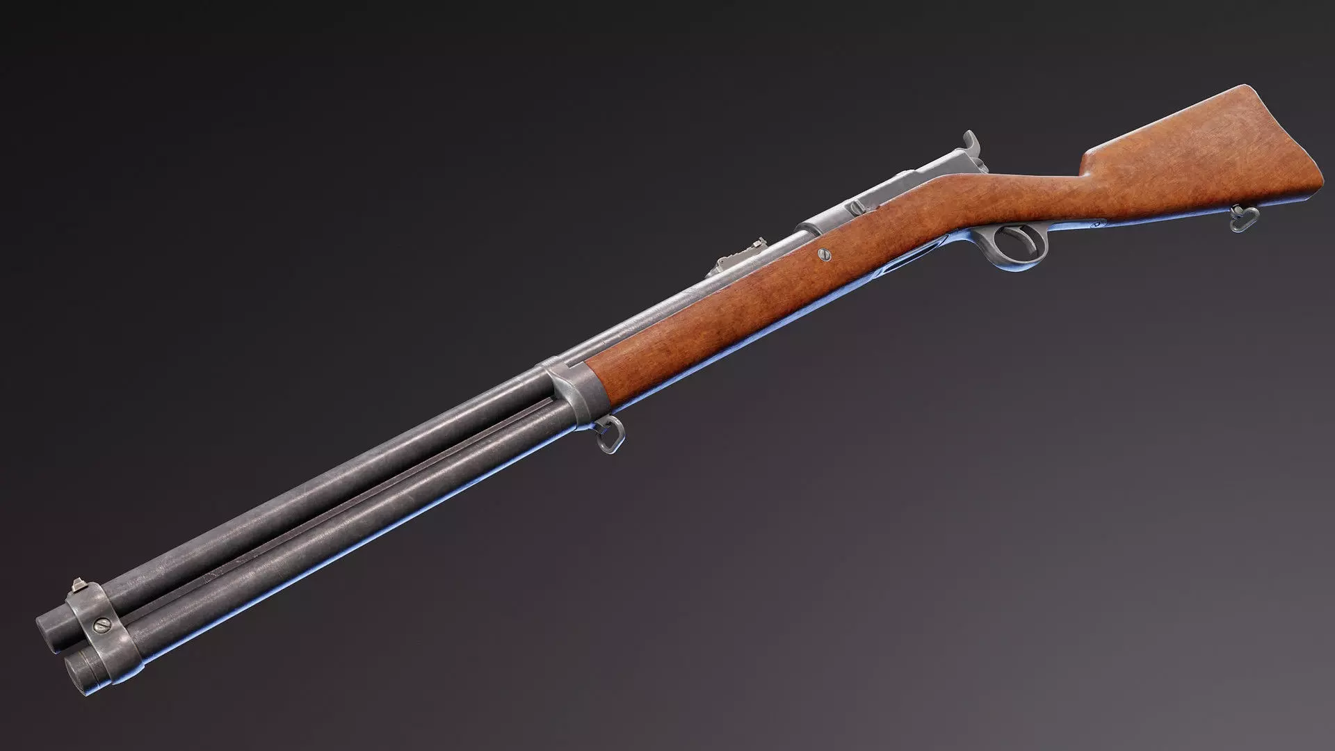 Remington Keene 1878 Carbine Low-poly 3D model_3