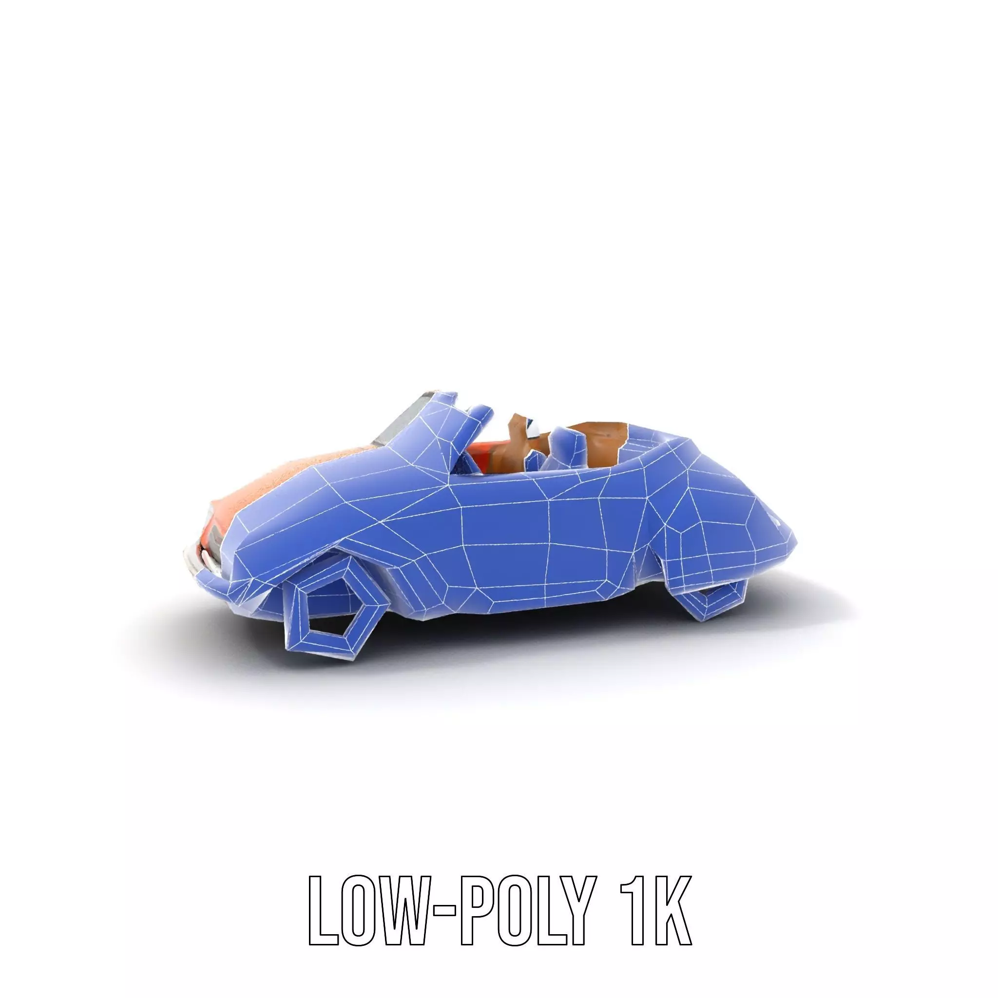 Orange Classic Convertible model pack Low-poly 3D model_19