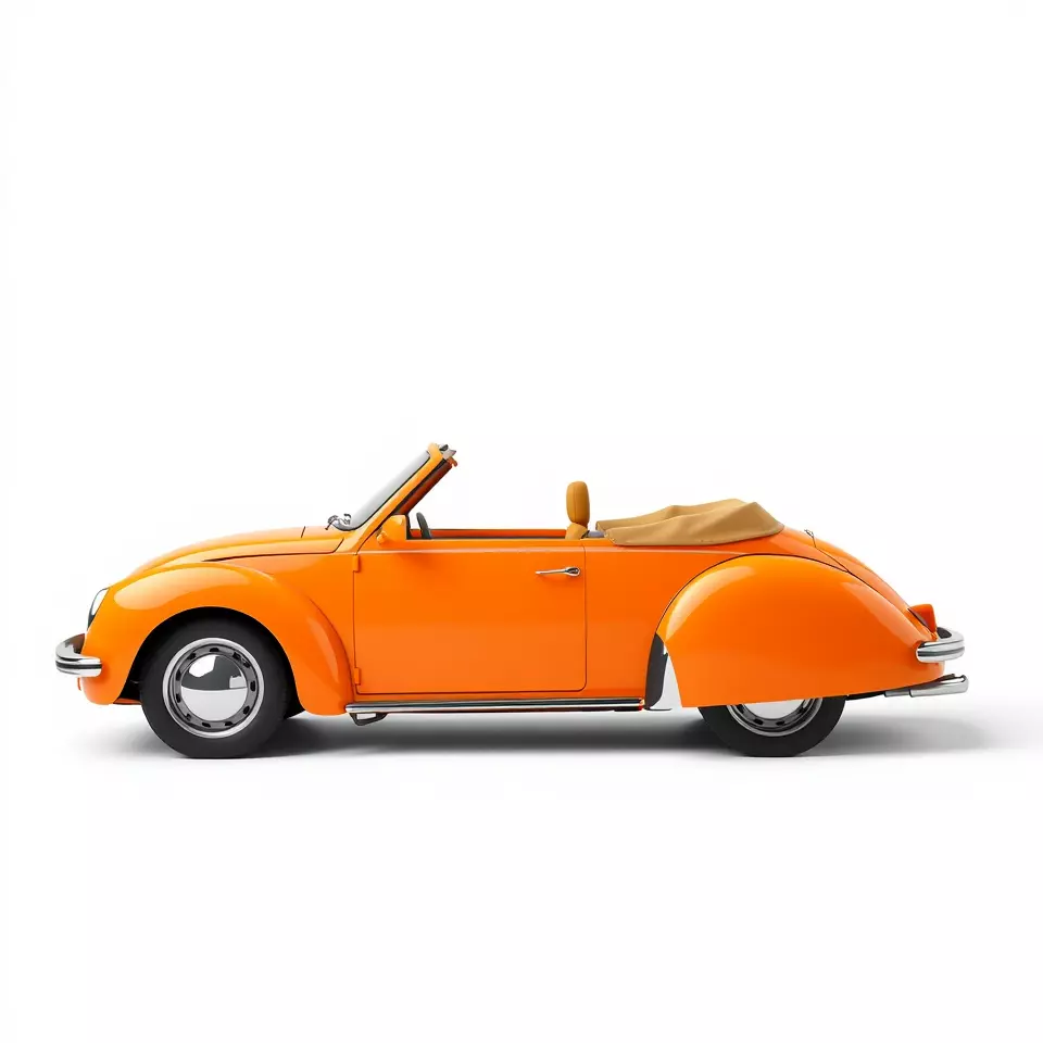 Orange Classic Convertible model pack Low-poly 3D model_2
