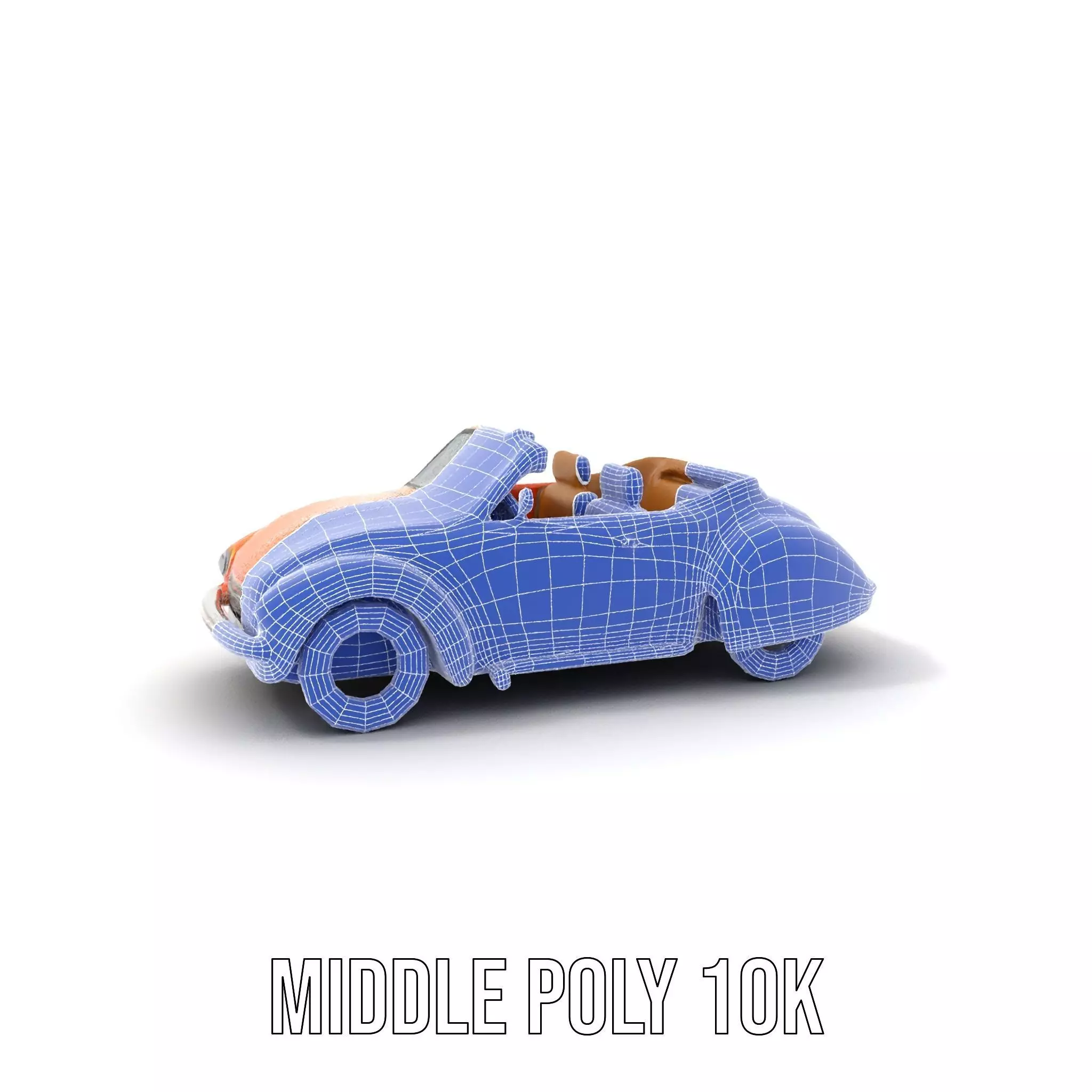 Orange Classic Convertible model pack Low-poly 3D model_18