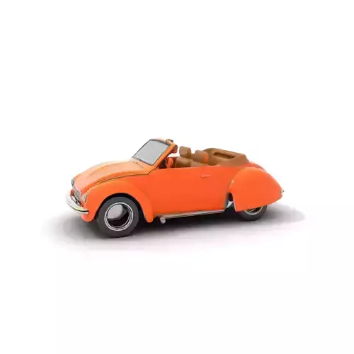 Orange Classic Convertible model pack Low-poly 3D model