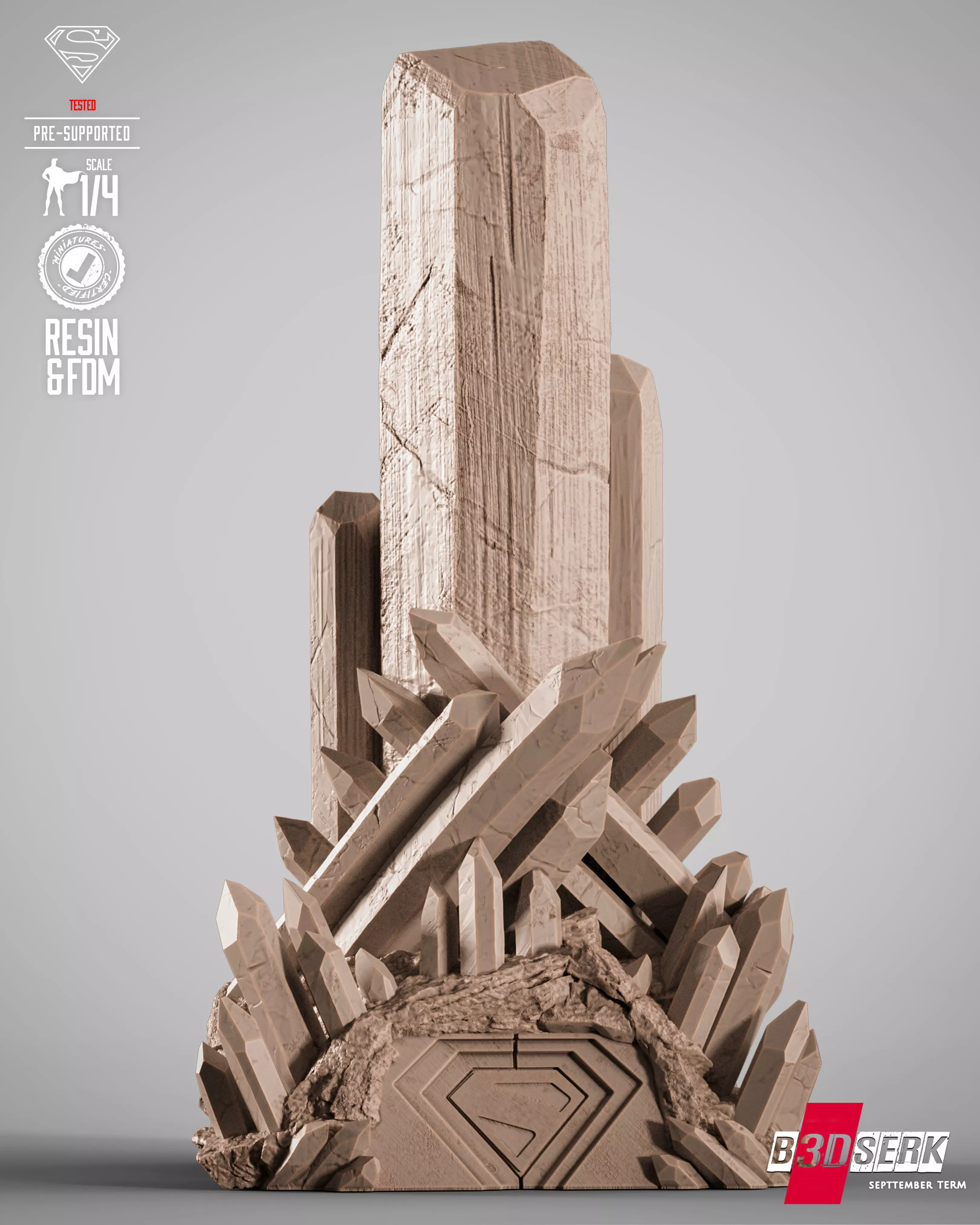 B3DSERK Superman Portrait Bust 3D print model_19