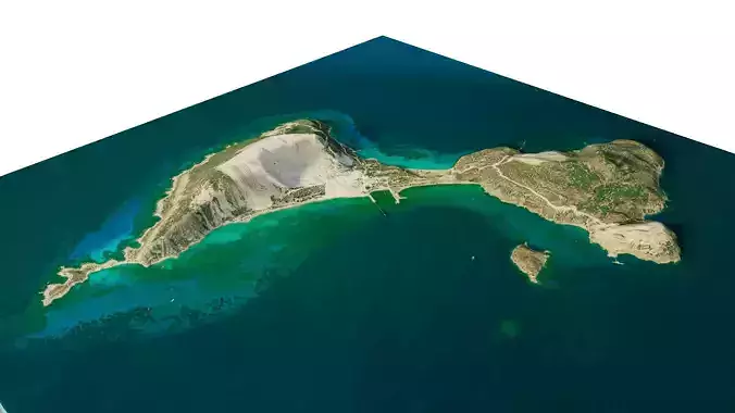 Gyali island 3D model terrain