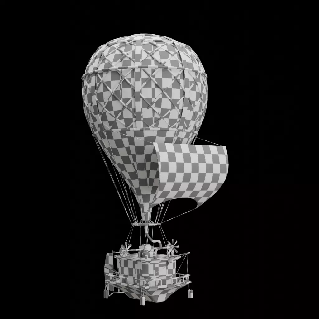 Steampunk Hot Air Balloon 3D model_6