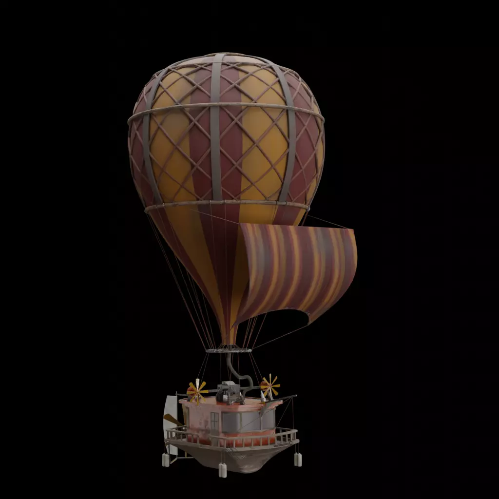 Steampunk Hot Air Balloon 3D model_1