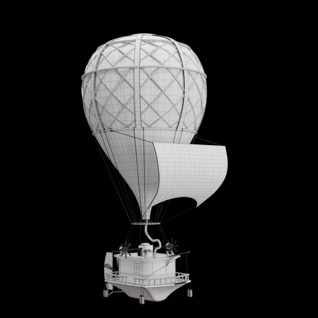 Steampunk Hot Air Balloon 3D model_7