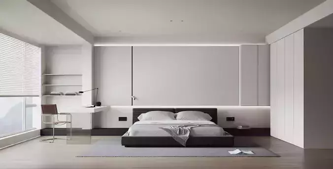 Minimalist Style Bedroom 3D Model