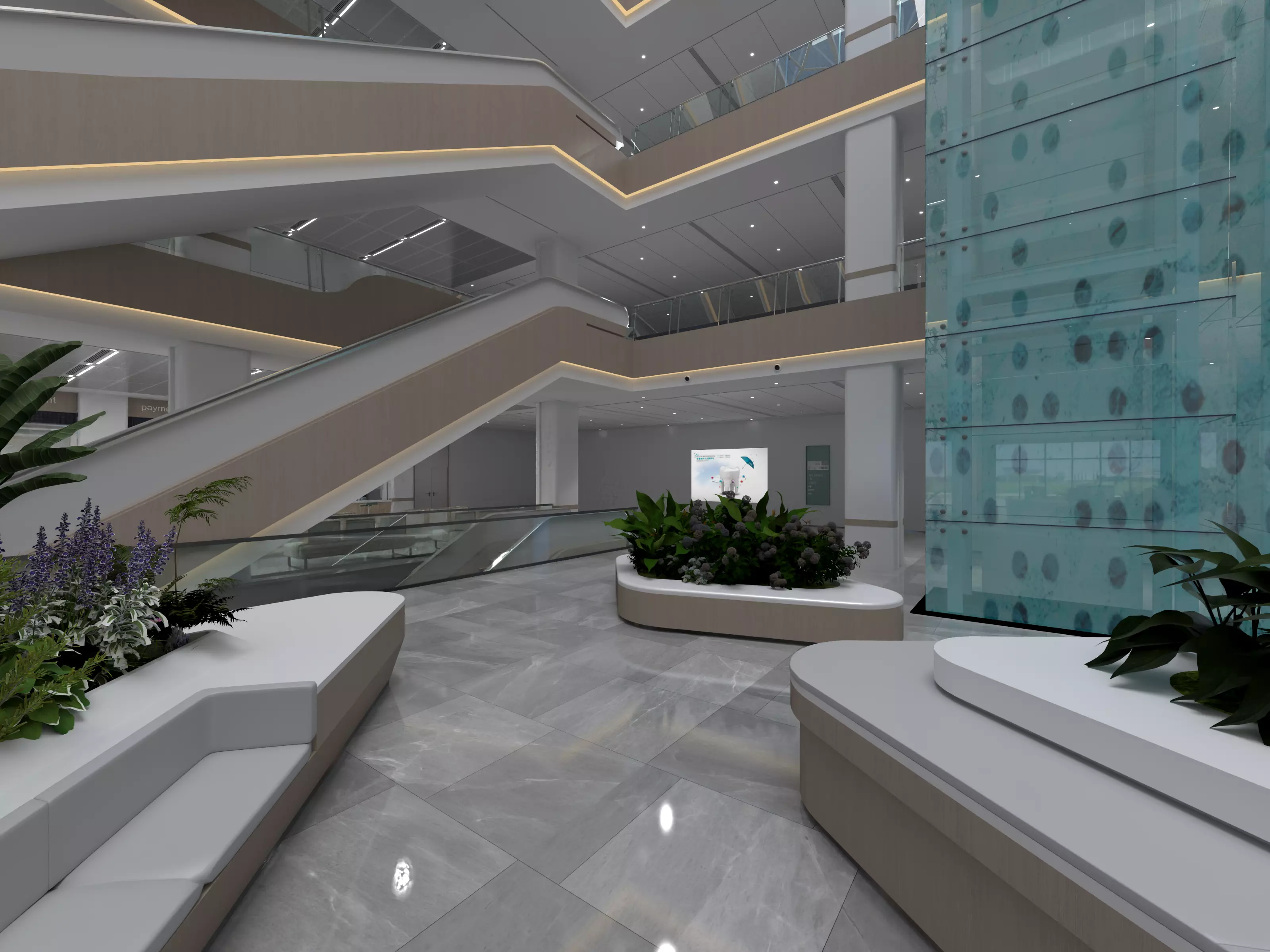 Hospital atrium 02 3D model_4