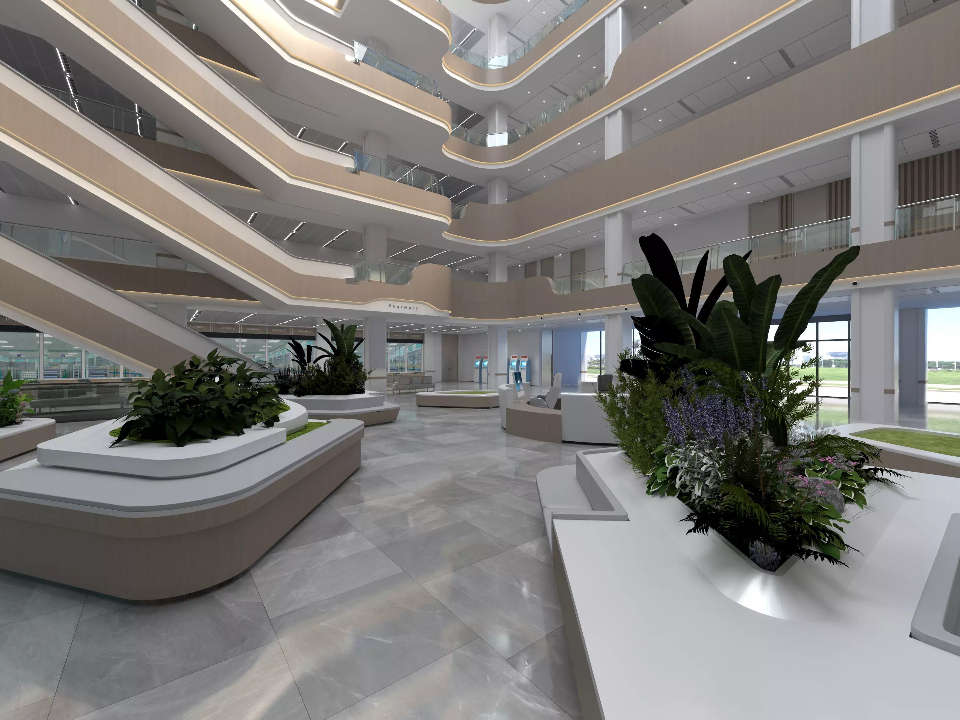 Hospital atrium 02 3D model_5