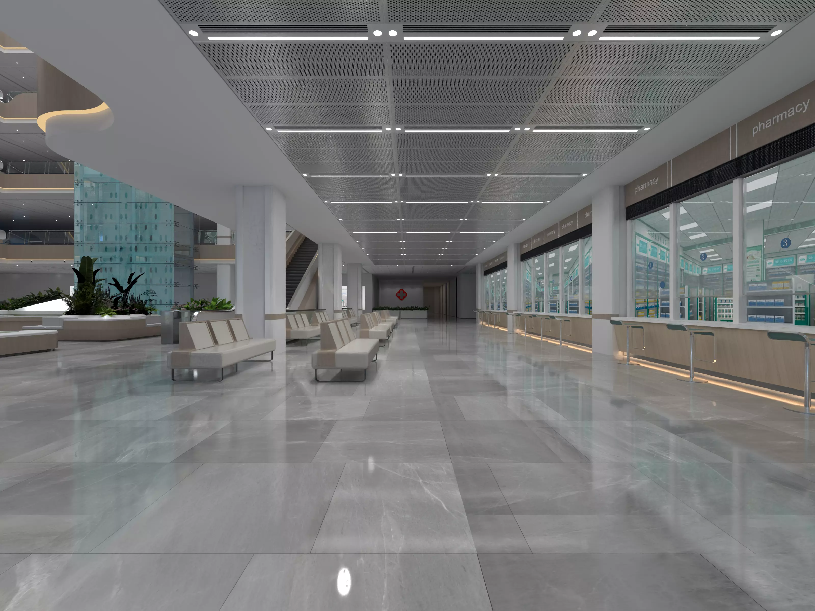 Hospital atrium 02 3D model_1