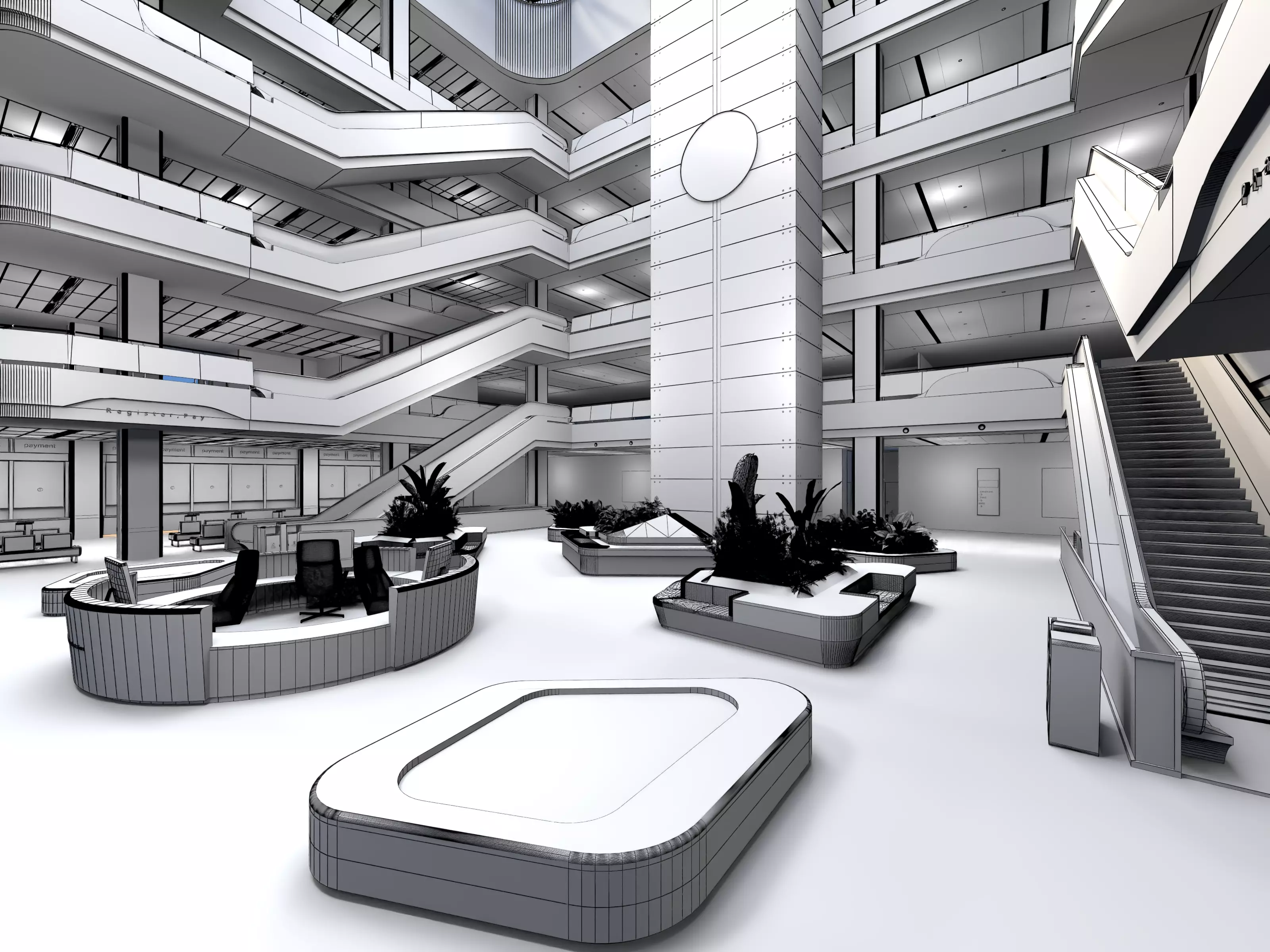 Hospital atrium 02 3D model_11