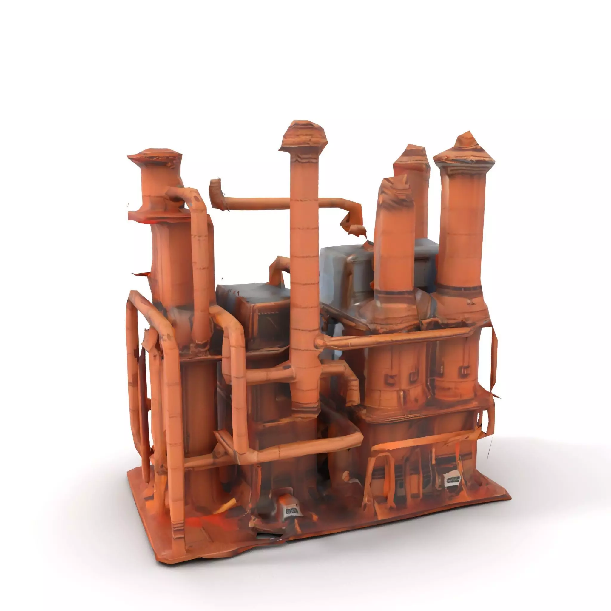 Rustic Factory Complex model pack Low-poly 3D model_9