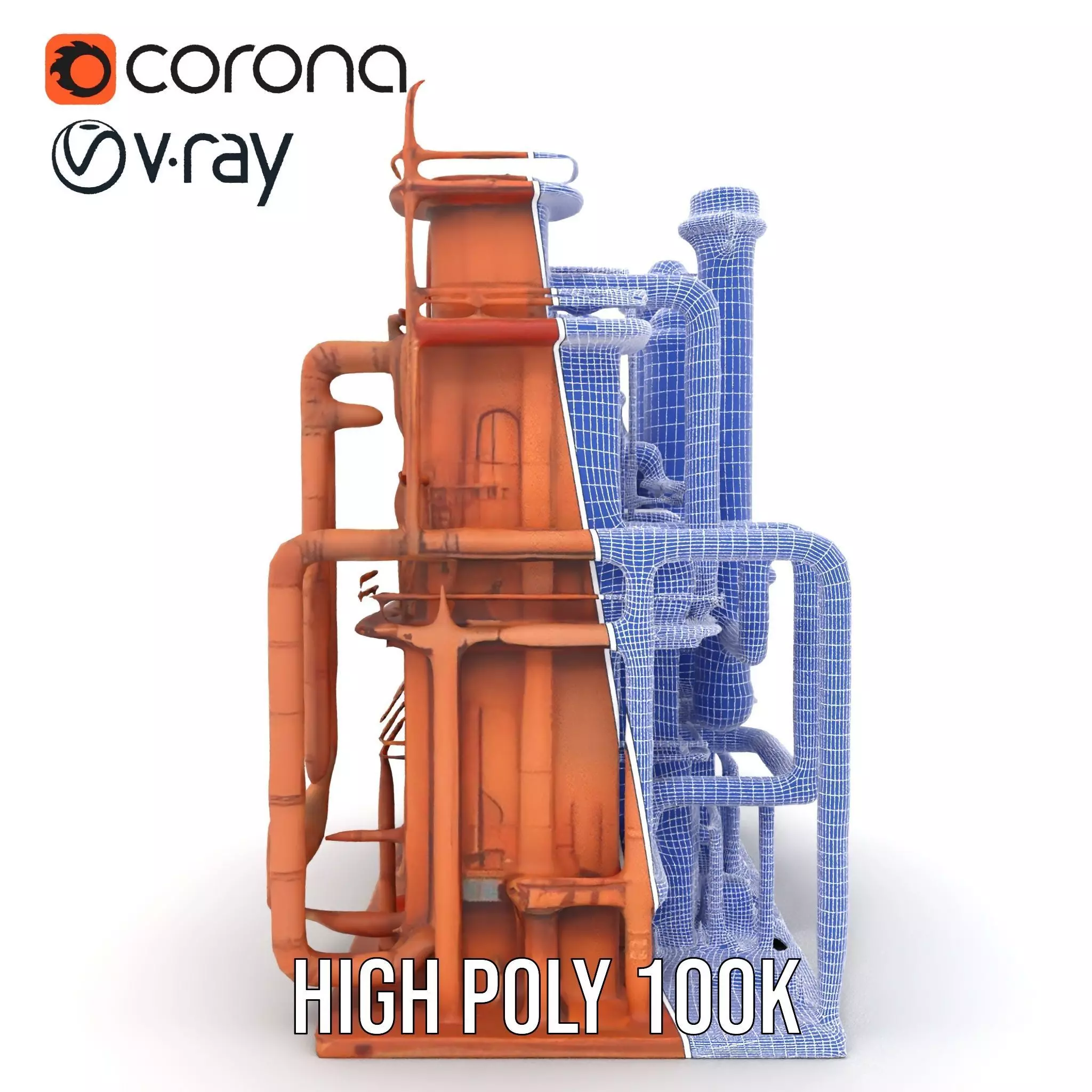 Rustic Factory Complex model pack Low-poly 3D model_33