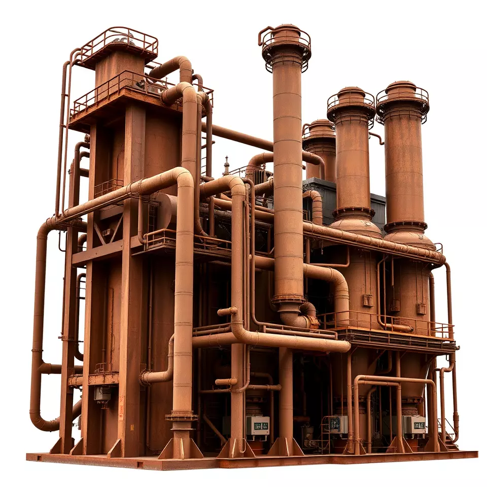 Rustic Factory Complex model pack Low-poly 3D model_2