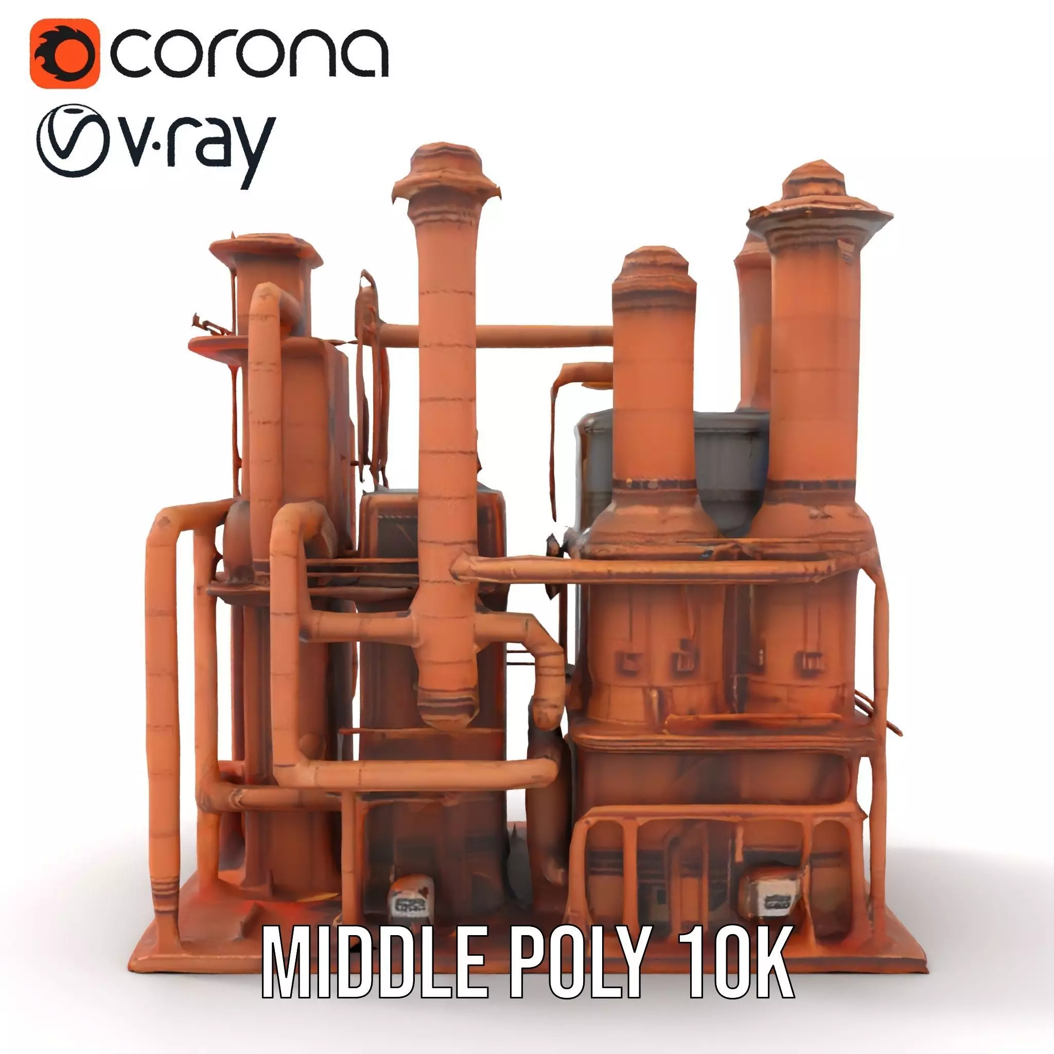 Rustic Factory Complex model pack Low-poly 3D model_18