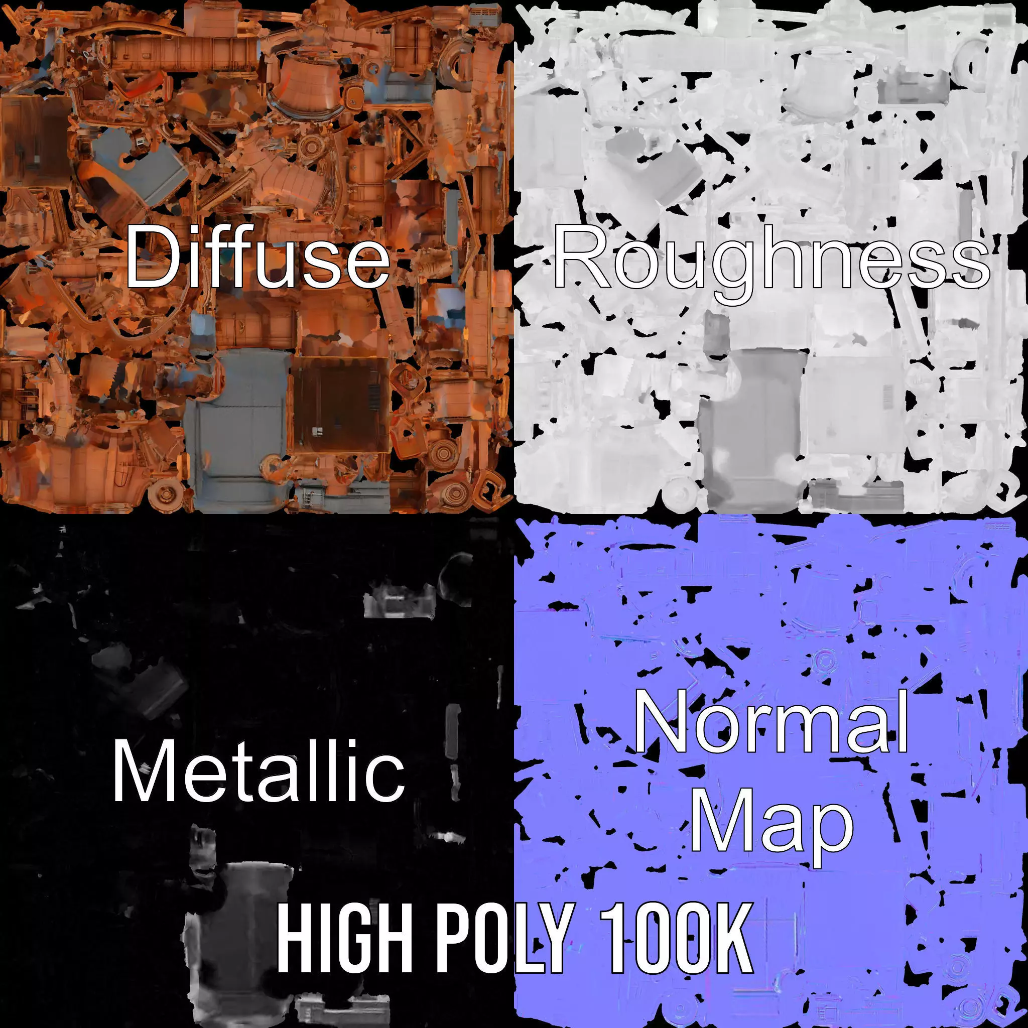 Rustic Factory Complex model pack Low-poly 3D model_3